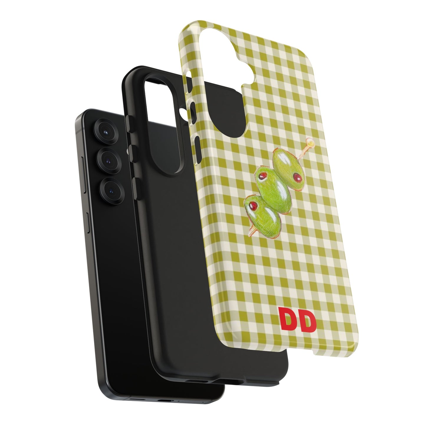 Olive Phone Case in Pear Green Checker