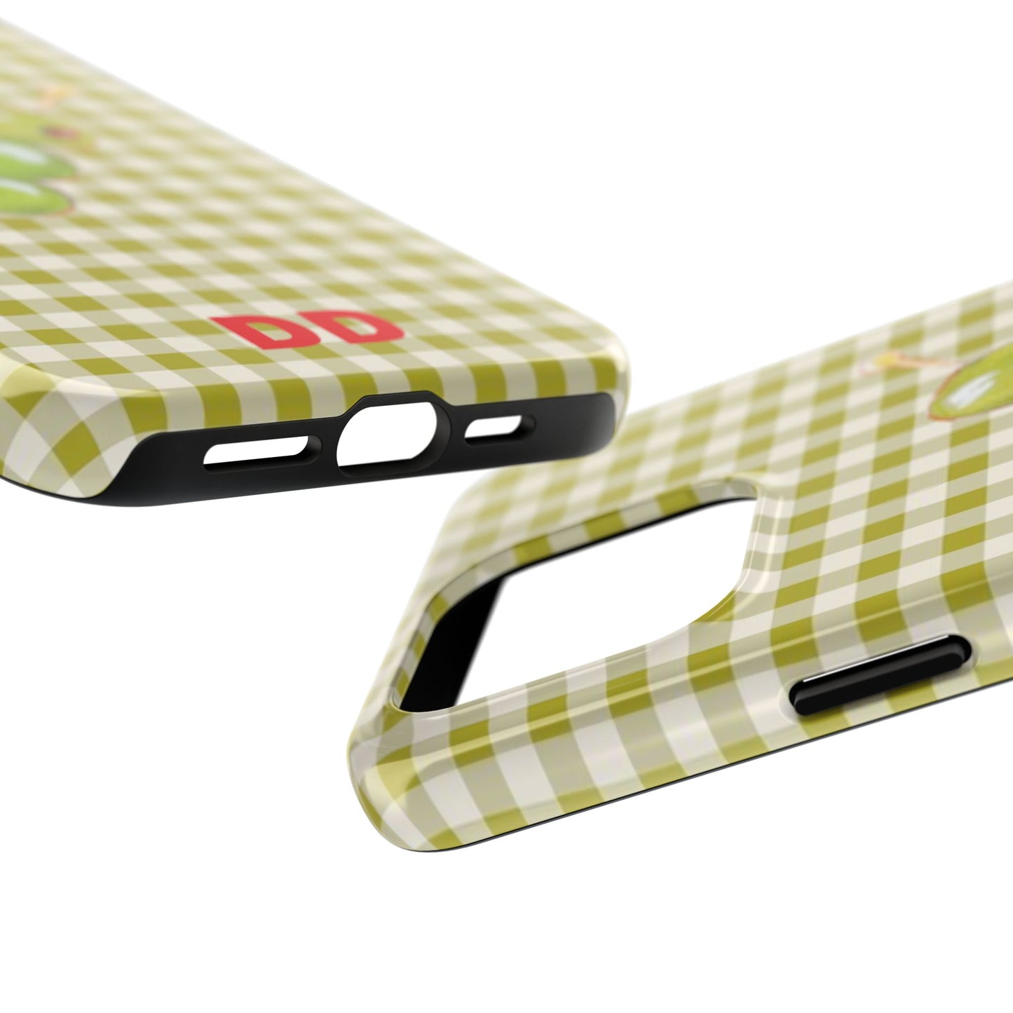 Olive Phone Case in Pear Green Checker