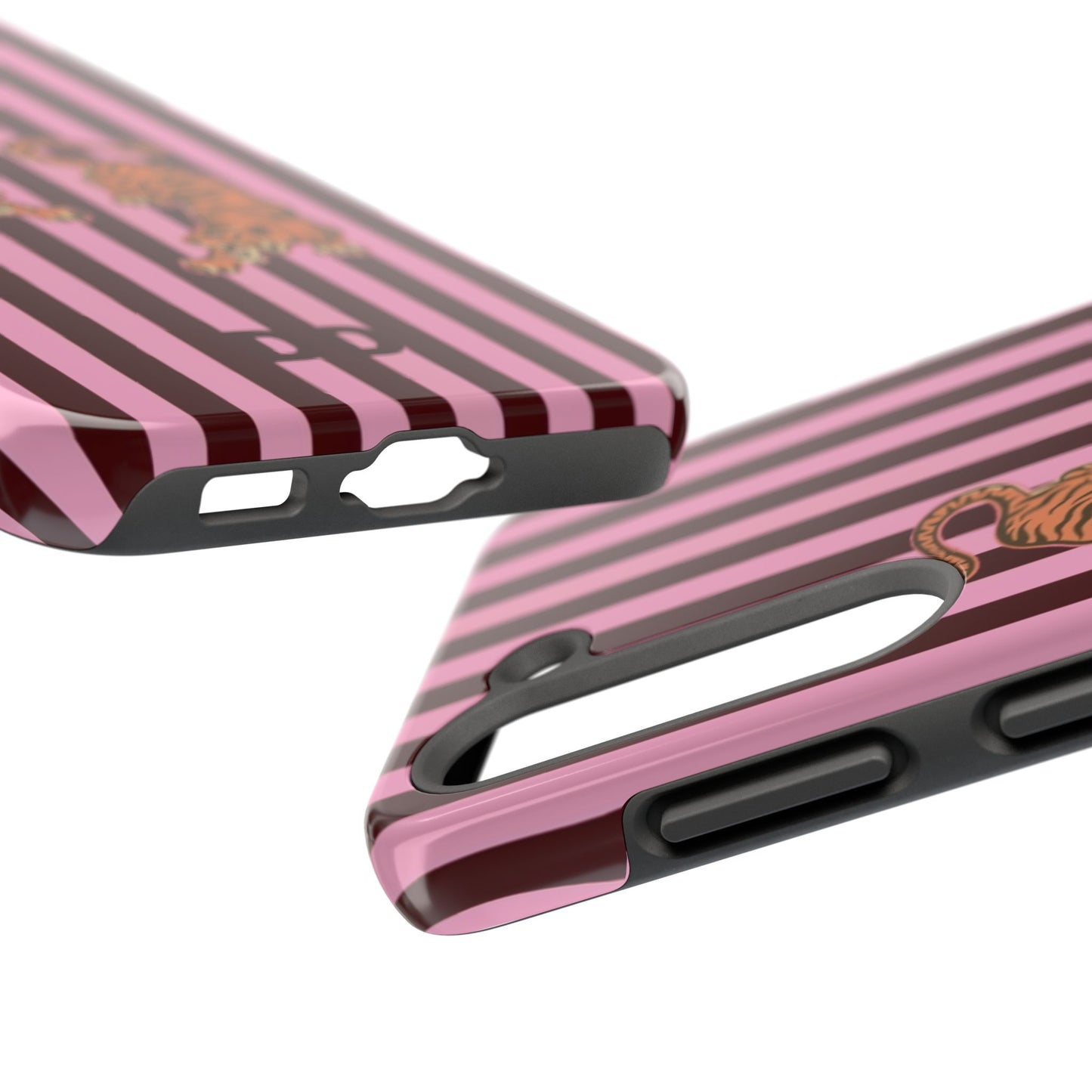 Tigress Phone Case in Burgundy & Pink