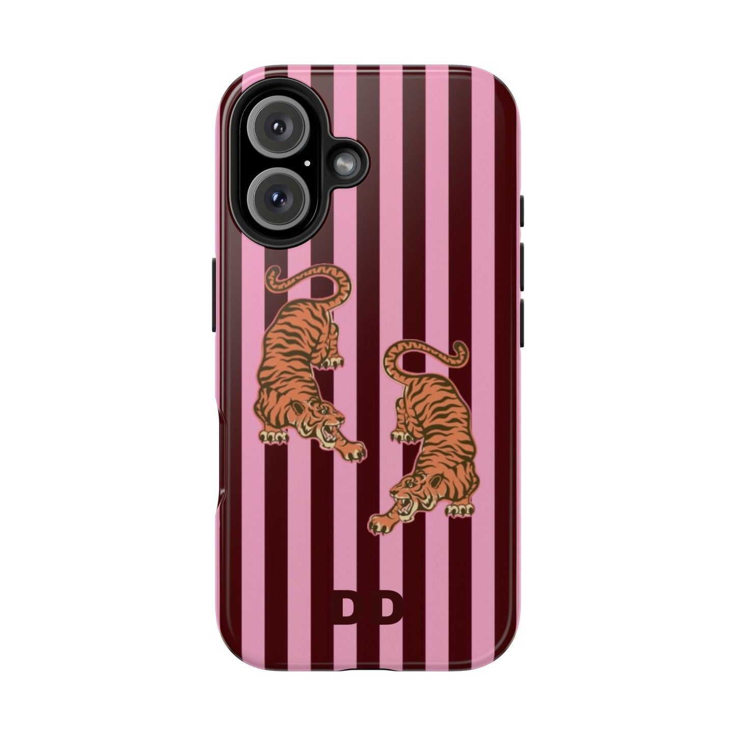 Tigress Phone Case in Burgundy & Pink