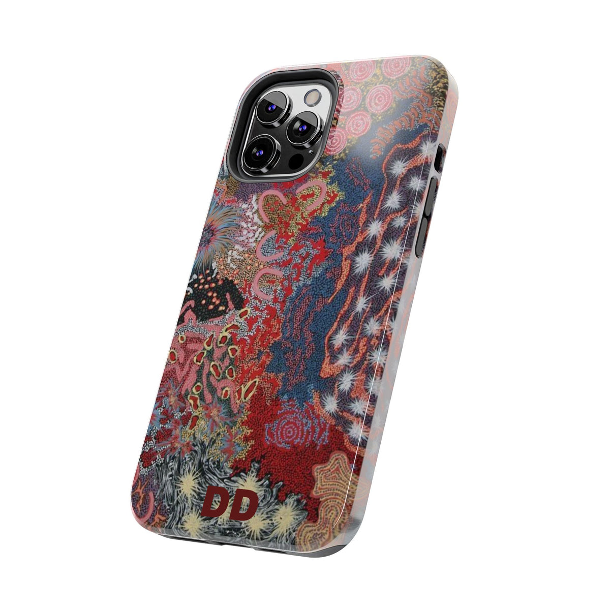Mosaic Patchwork Phone Case — Multicolour Rainbow Geometric Mosaic Design, view 2 — MagSafe Compatible | Digital Divas