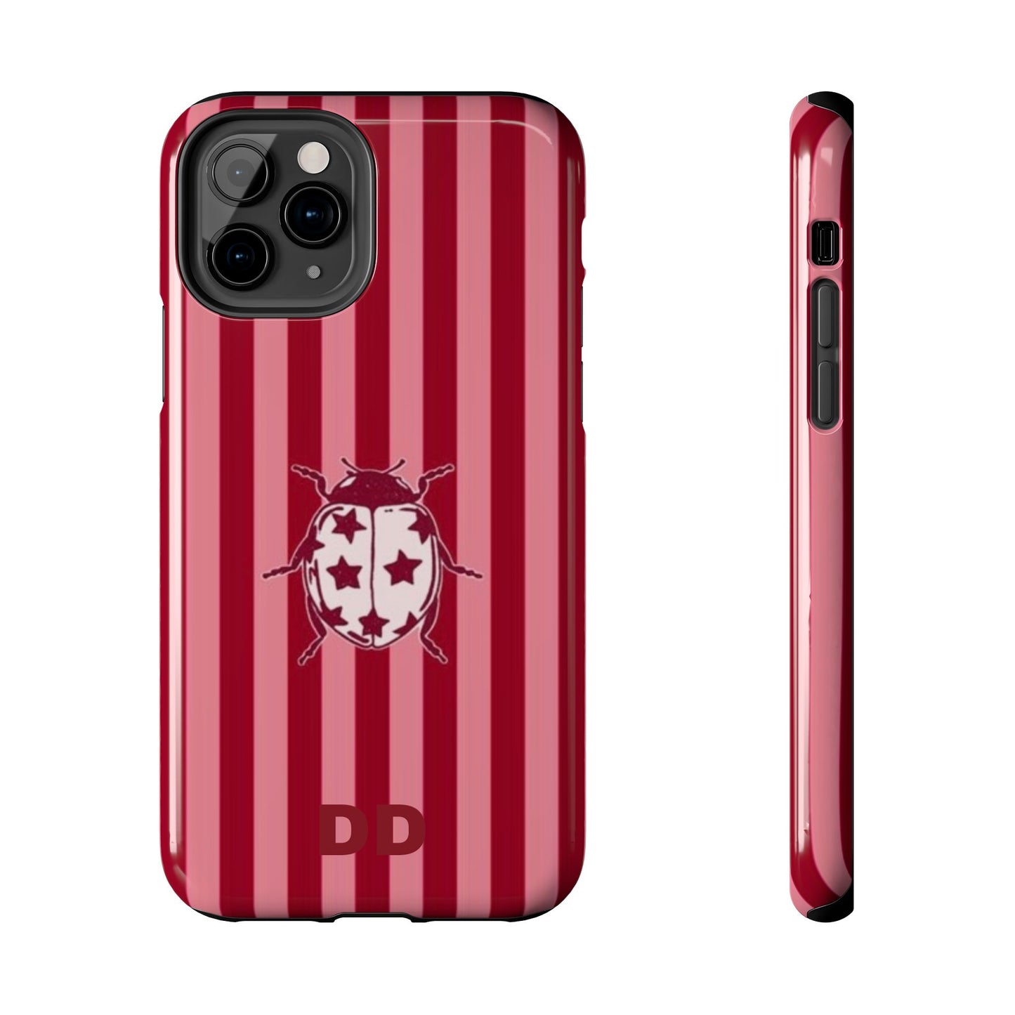 Ladybug Phone Case in Red & Pink Stripe
