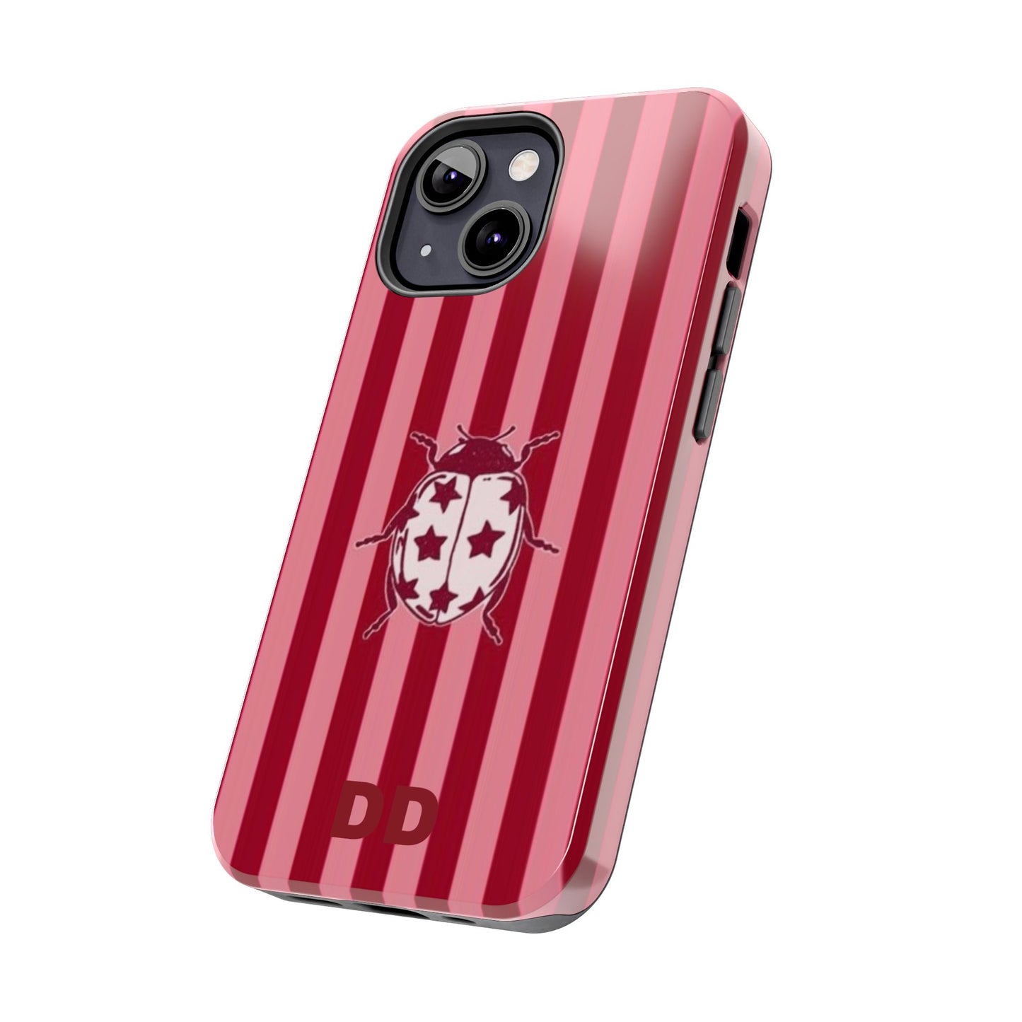 Ladybug Phone Case in Red & Pink Stripe