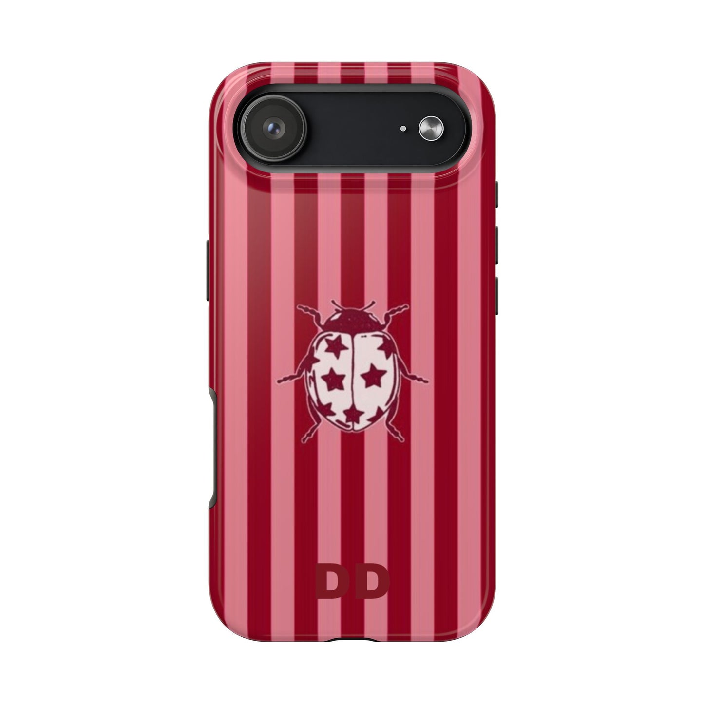 Ladybug Phone Case in Red & Pink Stripe
