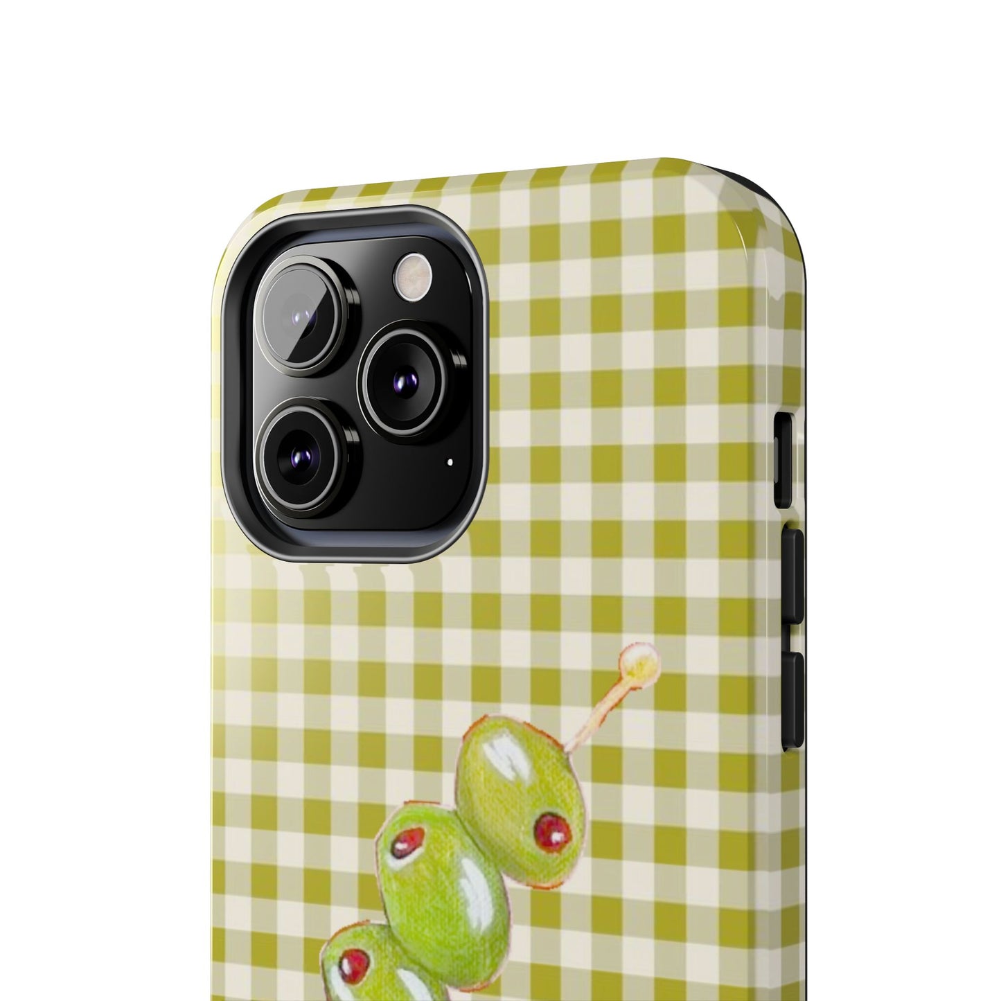 Olive Phone Case in Pear Green Checker