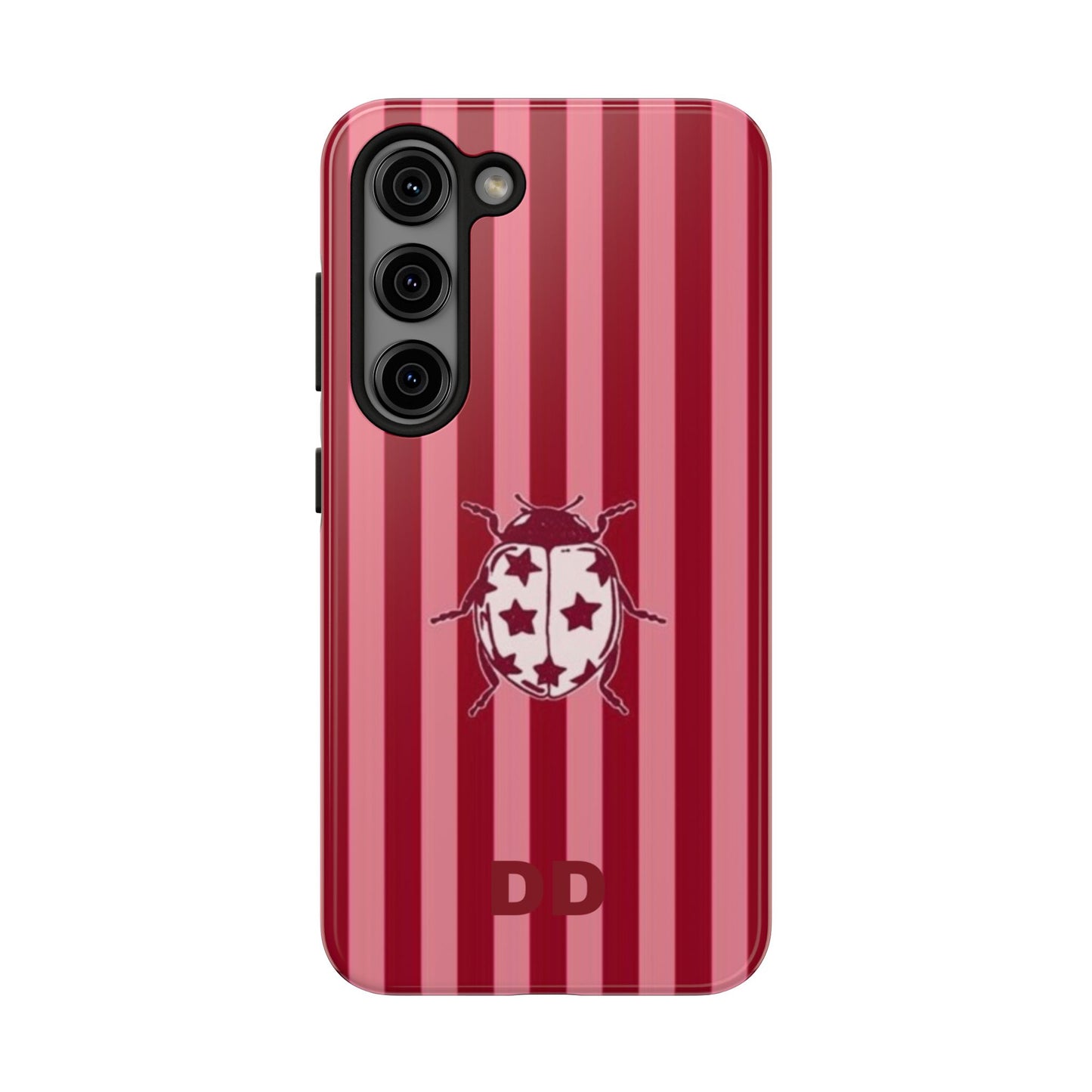 Ladybug Phone Case in Red & Pink Stripe