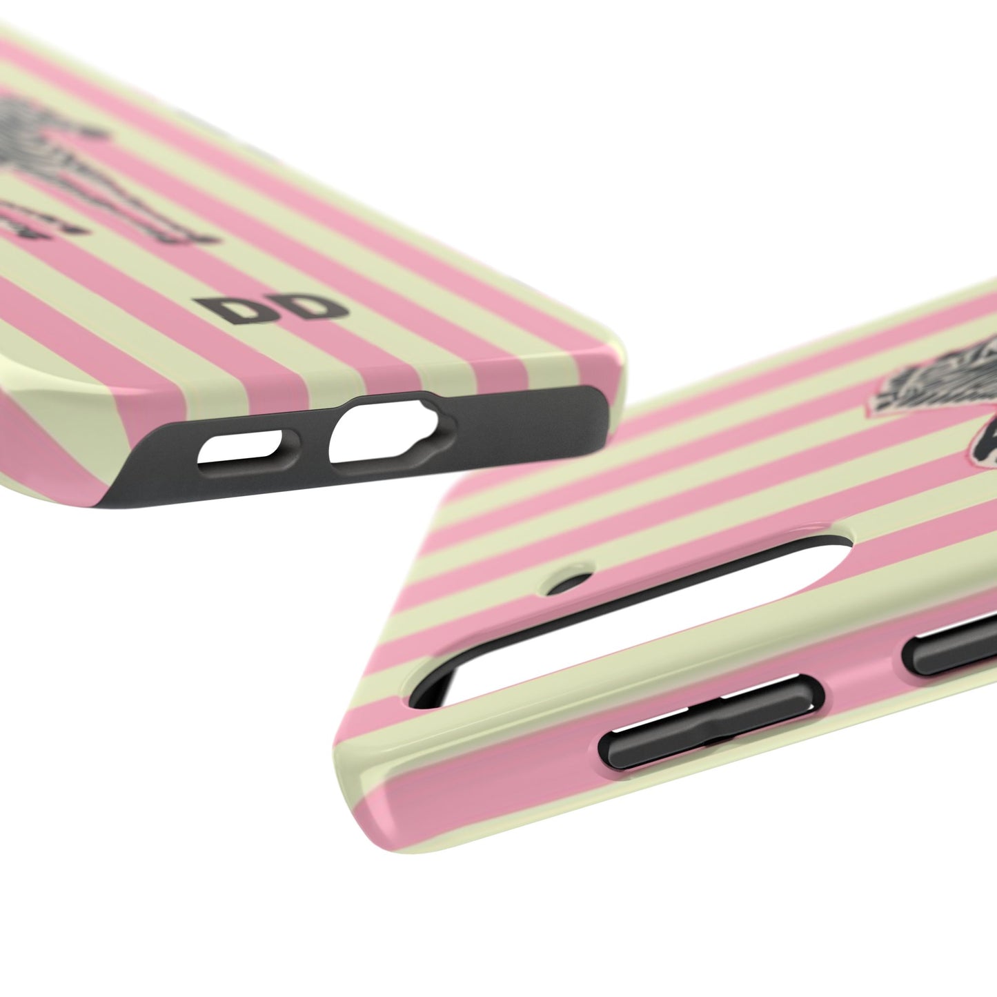 Zebra Phone Case in Pink & Crème Stripe
