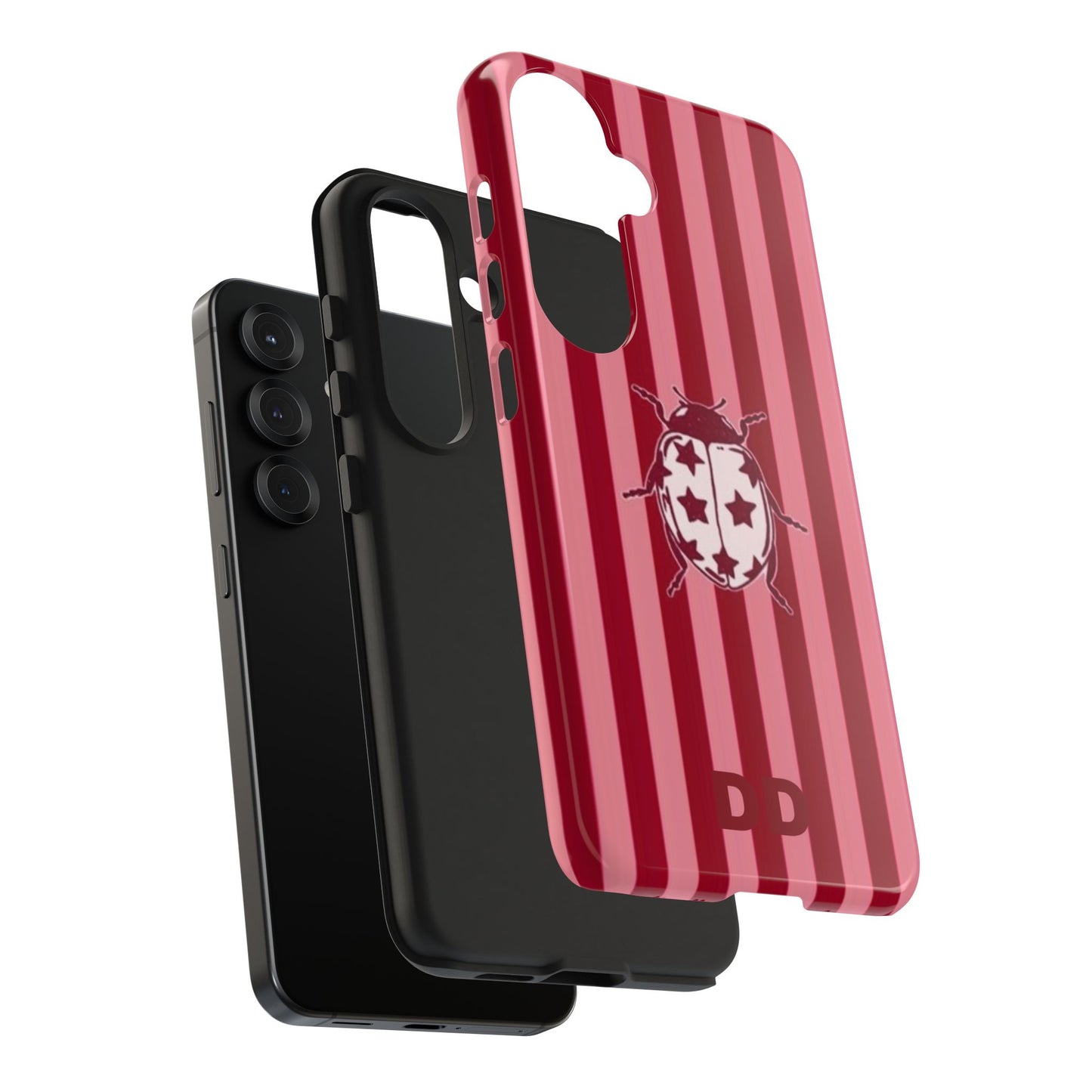 Ladybug Phone Case in Red & Pink Stripe