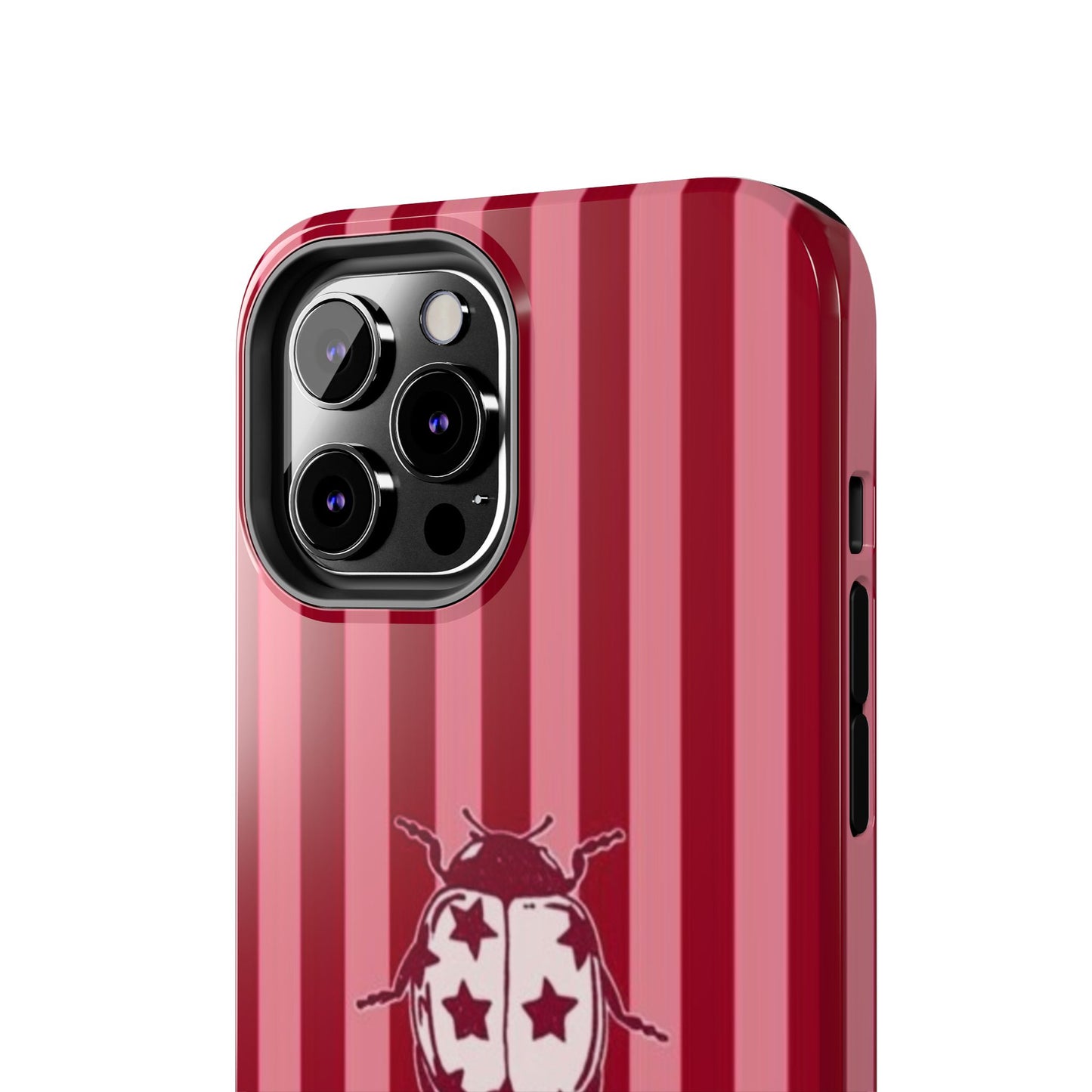 Ladybug Phone Case in Red & Pink Stripe