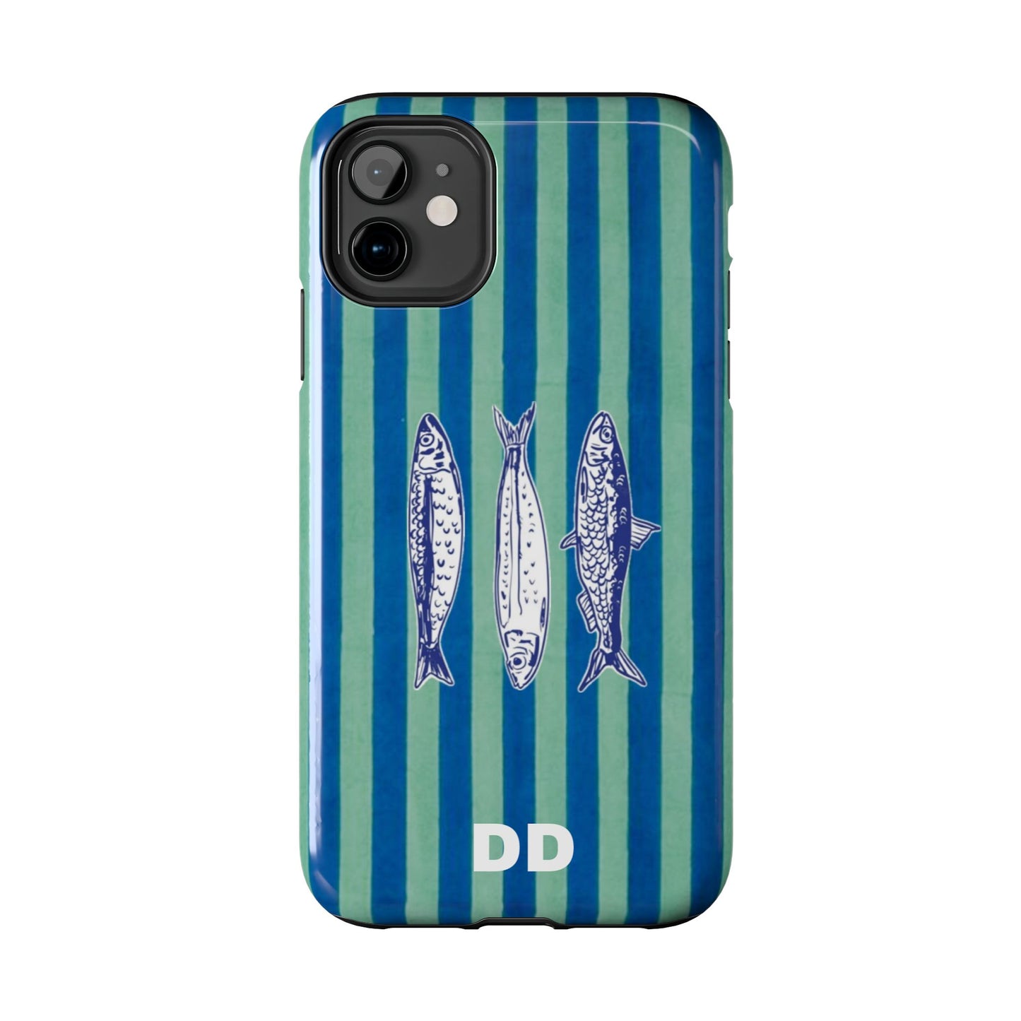 Sardine Phone Case in Turquoise & Blue Stripe