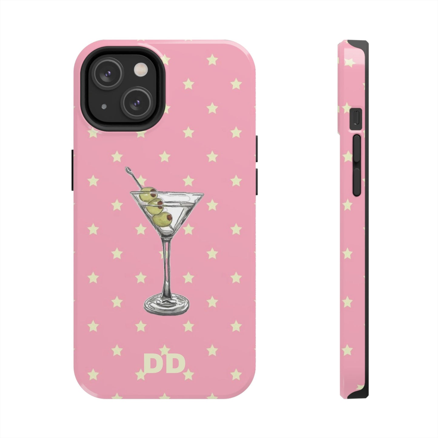 Martini Phone Case in Pink & Crème Stars