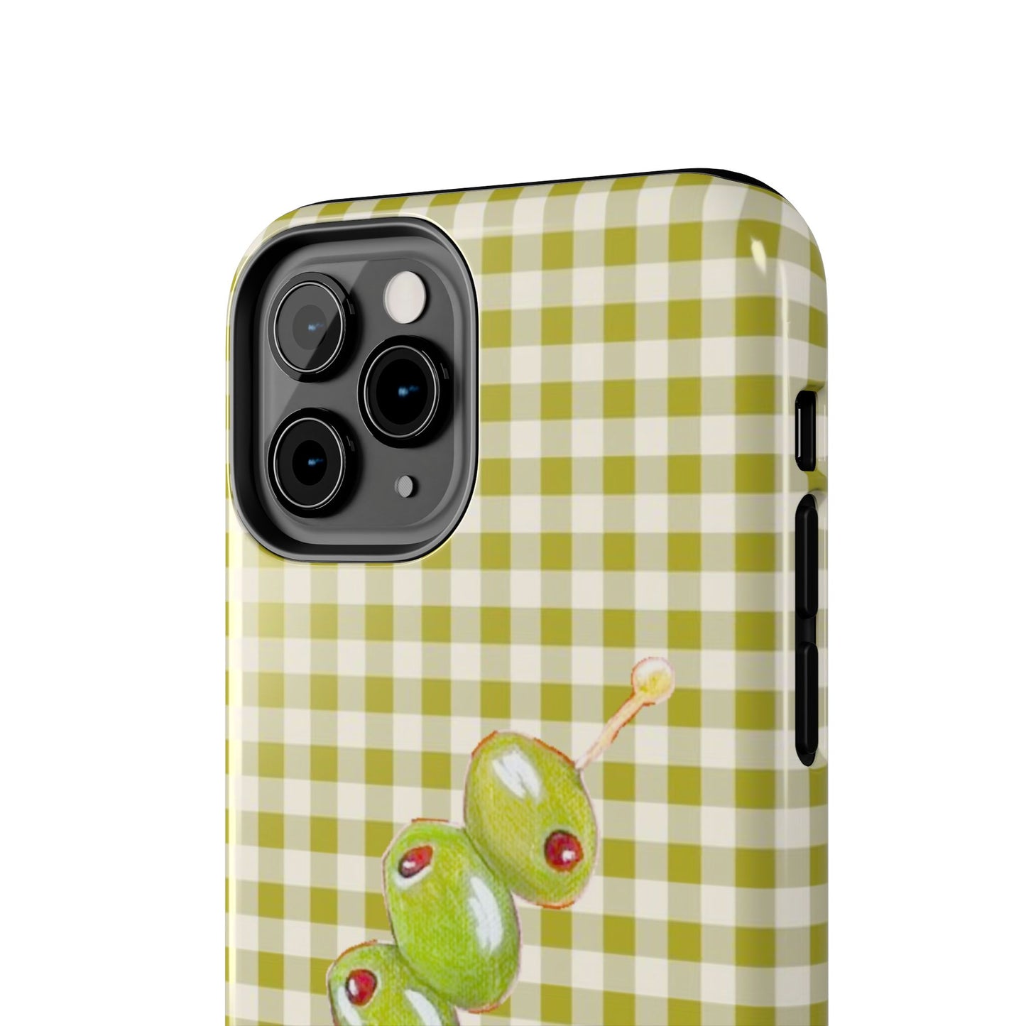 Olive Phone Case in Pear Green Checker