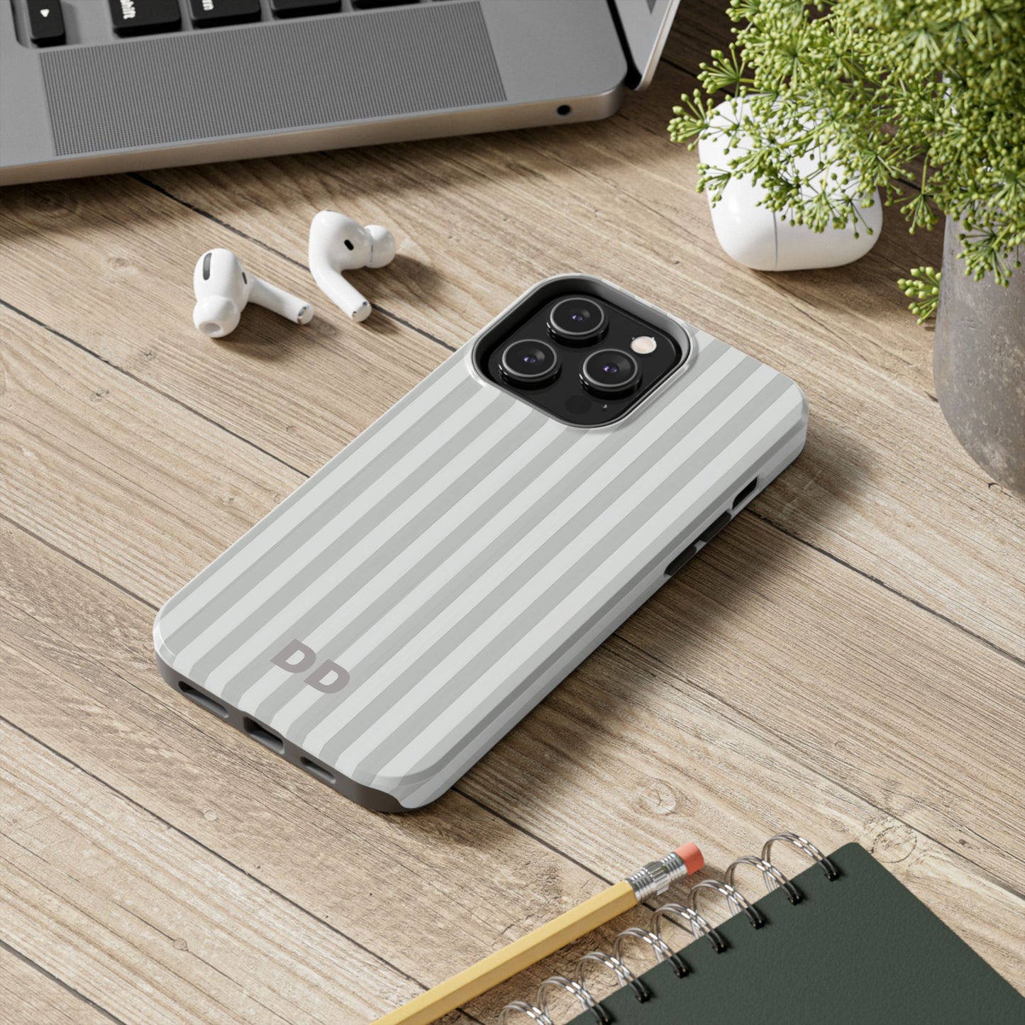White Pin Stripe Phone Case