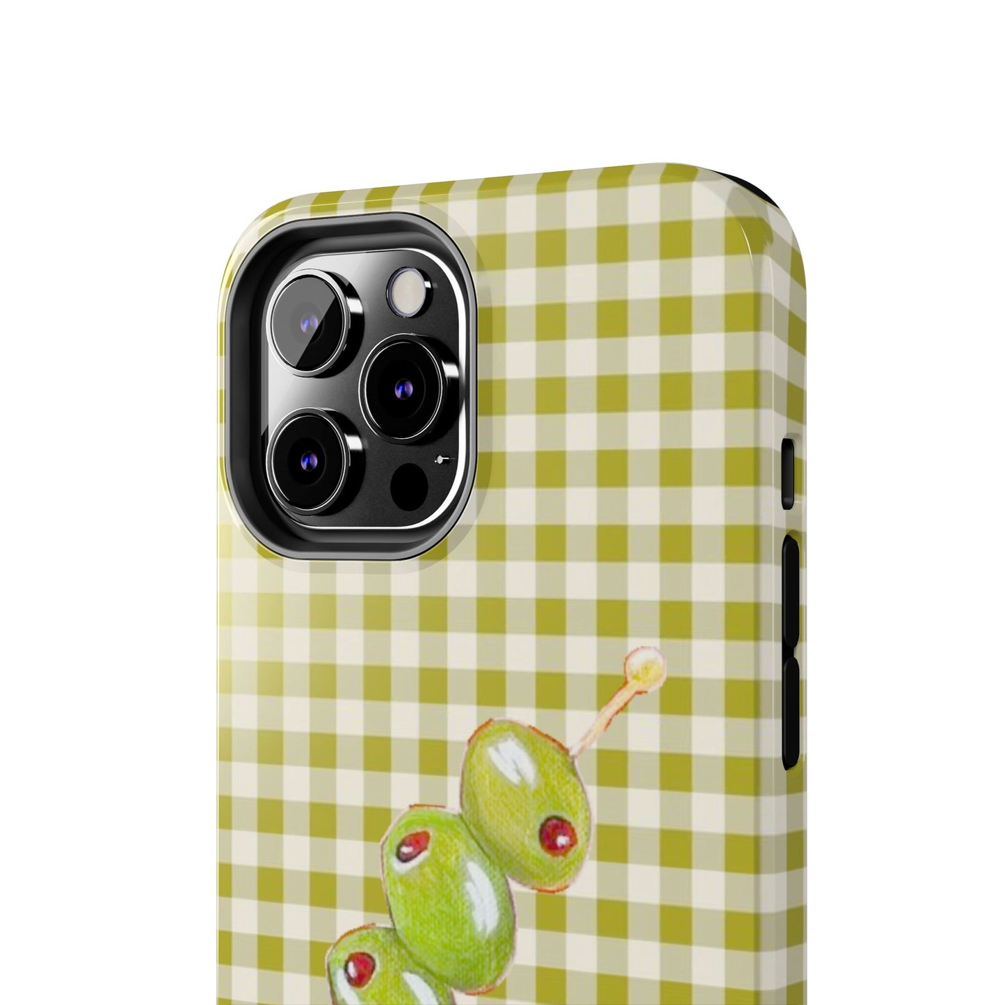 Olive Phone Case in Pear Green Checker