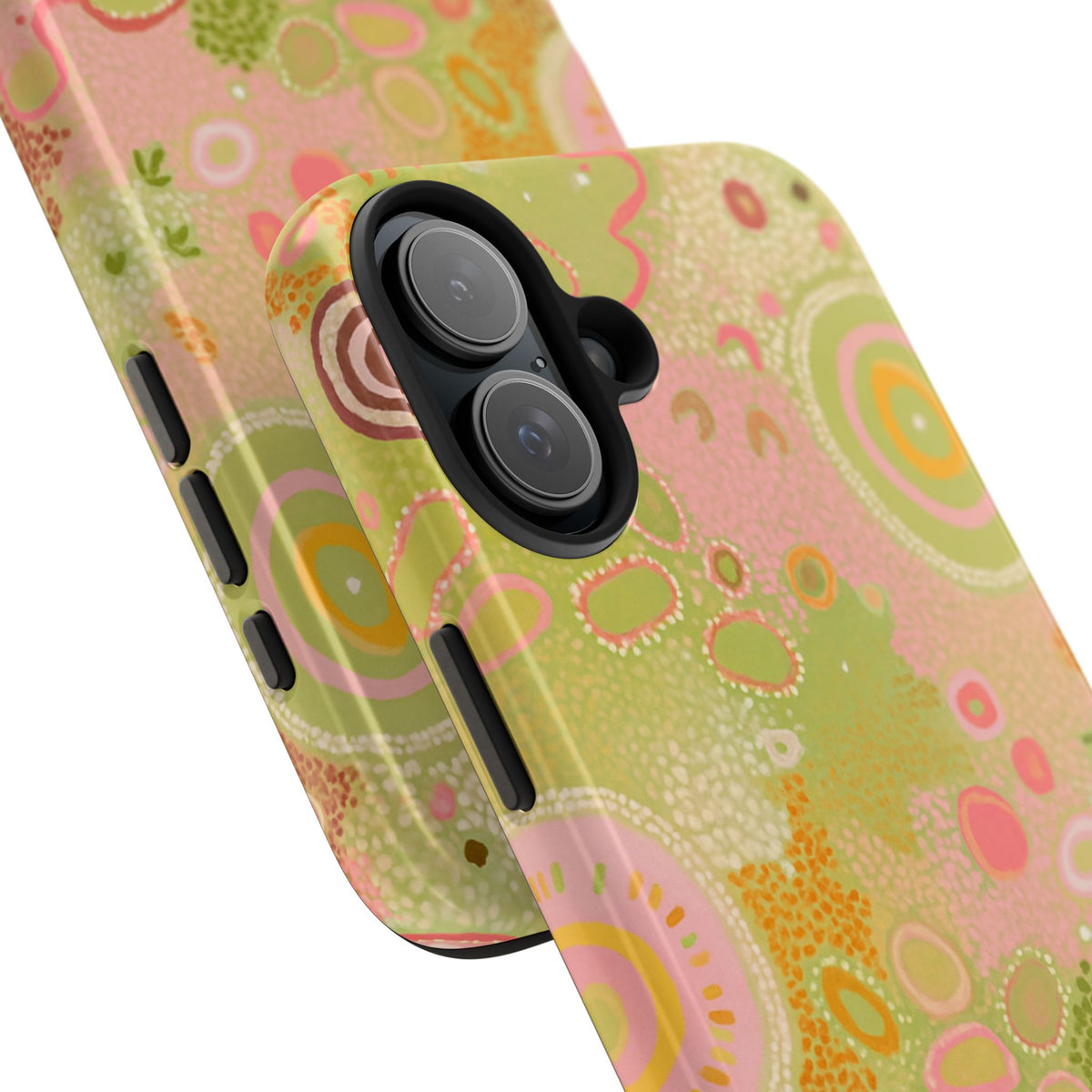 Lillie Green Phone Case — Pink Green Pastel Pressed Floral Botanical Design, view 24 — MagSafe Compatible | Digital Divas