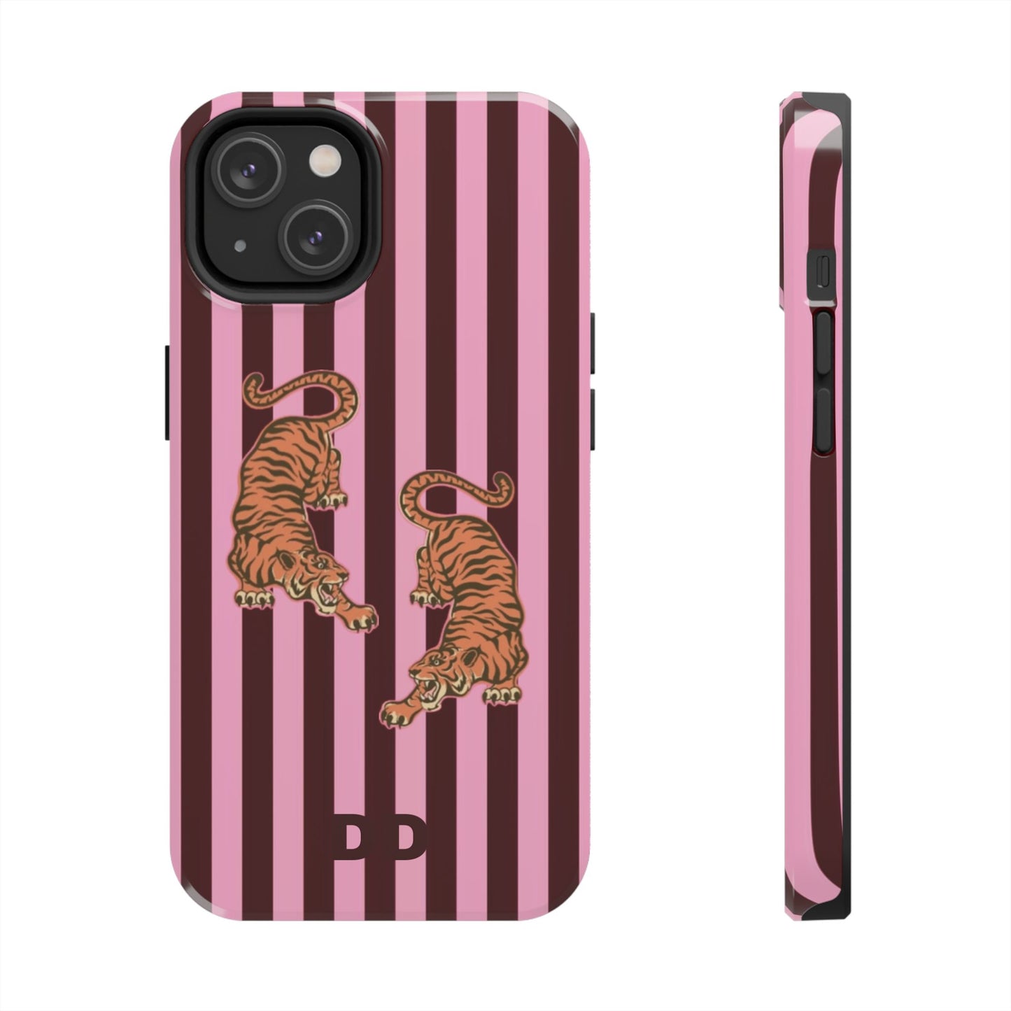 Tigress Phone Case in Burgundy & Pink