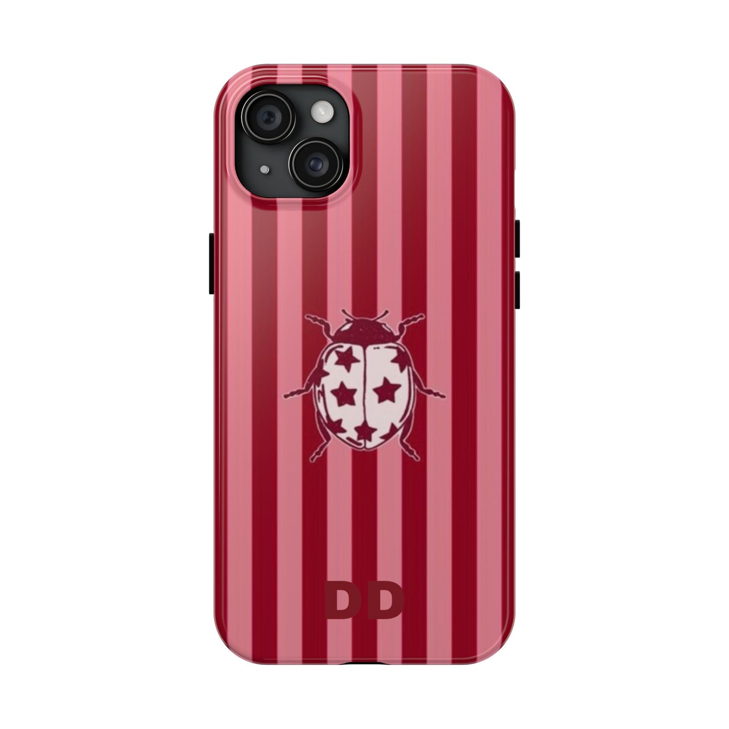 Ladybug Phone Case in Red & Pink Stripe