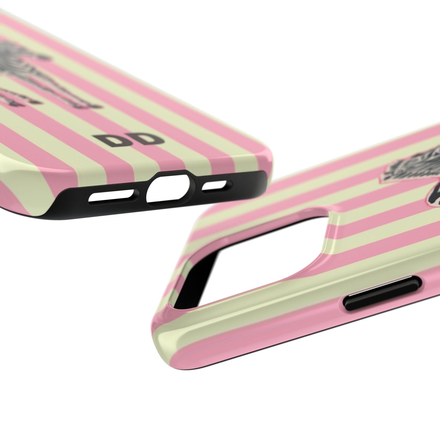Zebra Phone Case in Pink & Crème Stripe