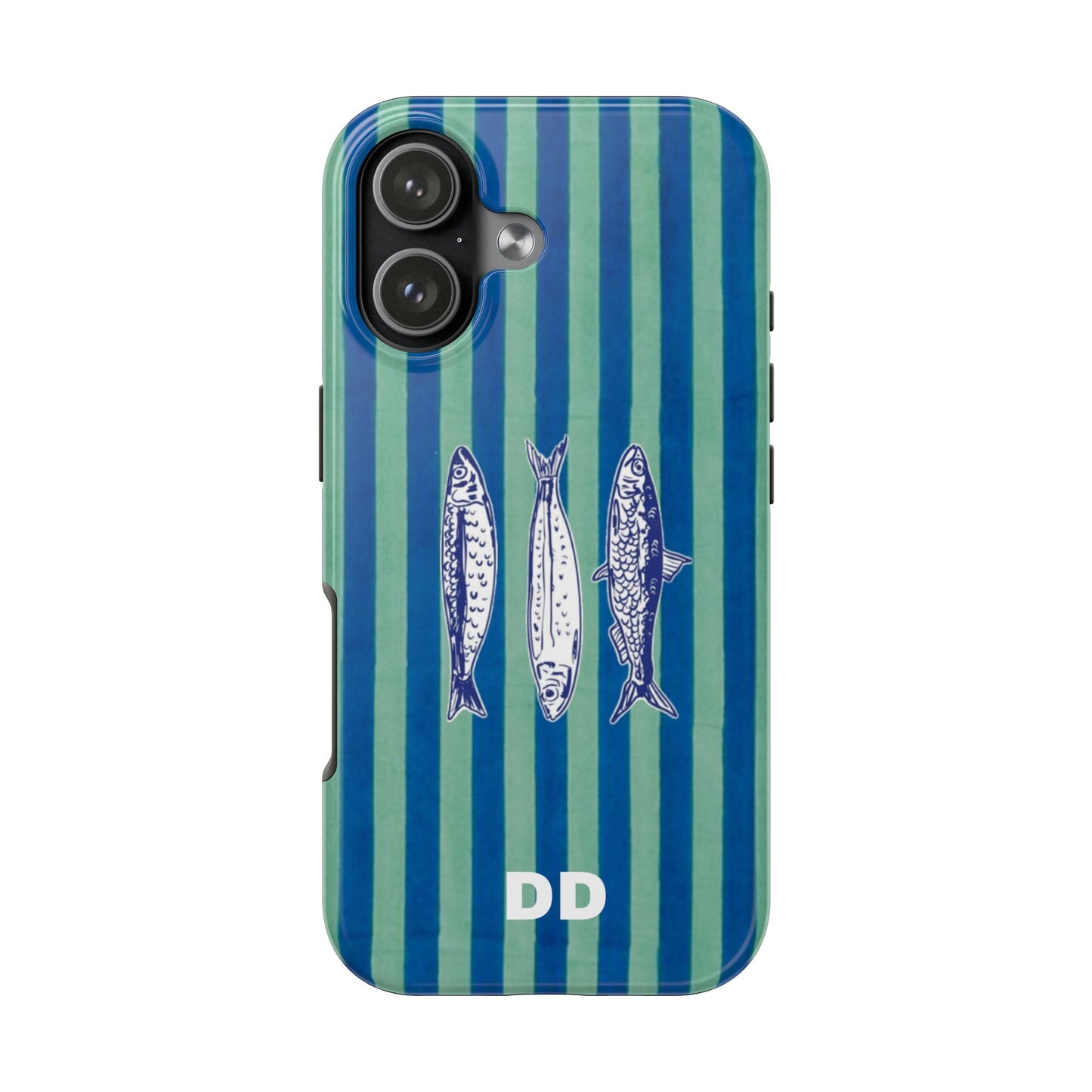 Sardine Phone Case in Turquoise & Blue Stripe