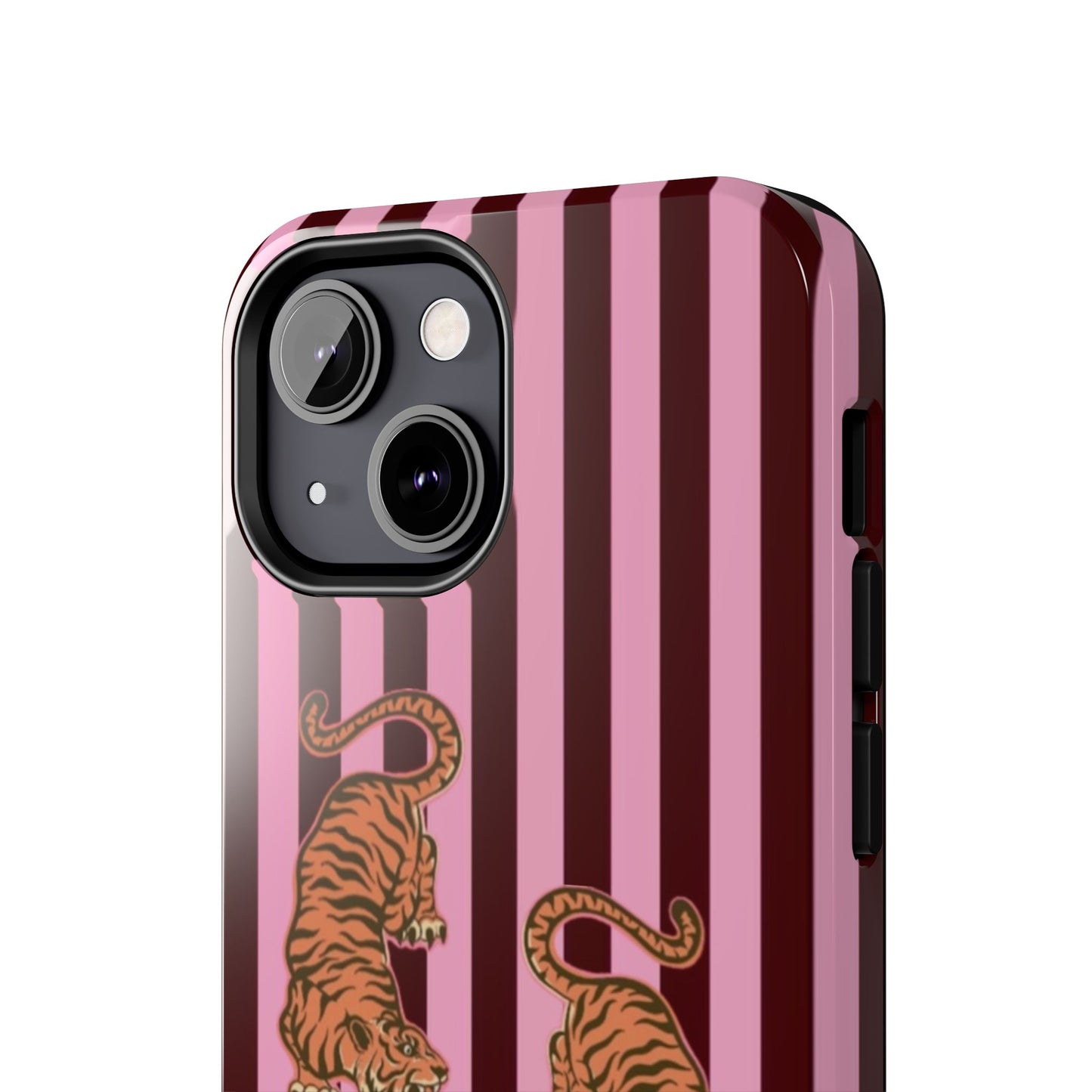 Tigress Phone Case in Burgundy & Pink