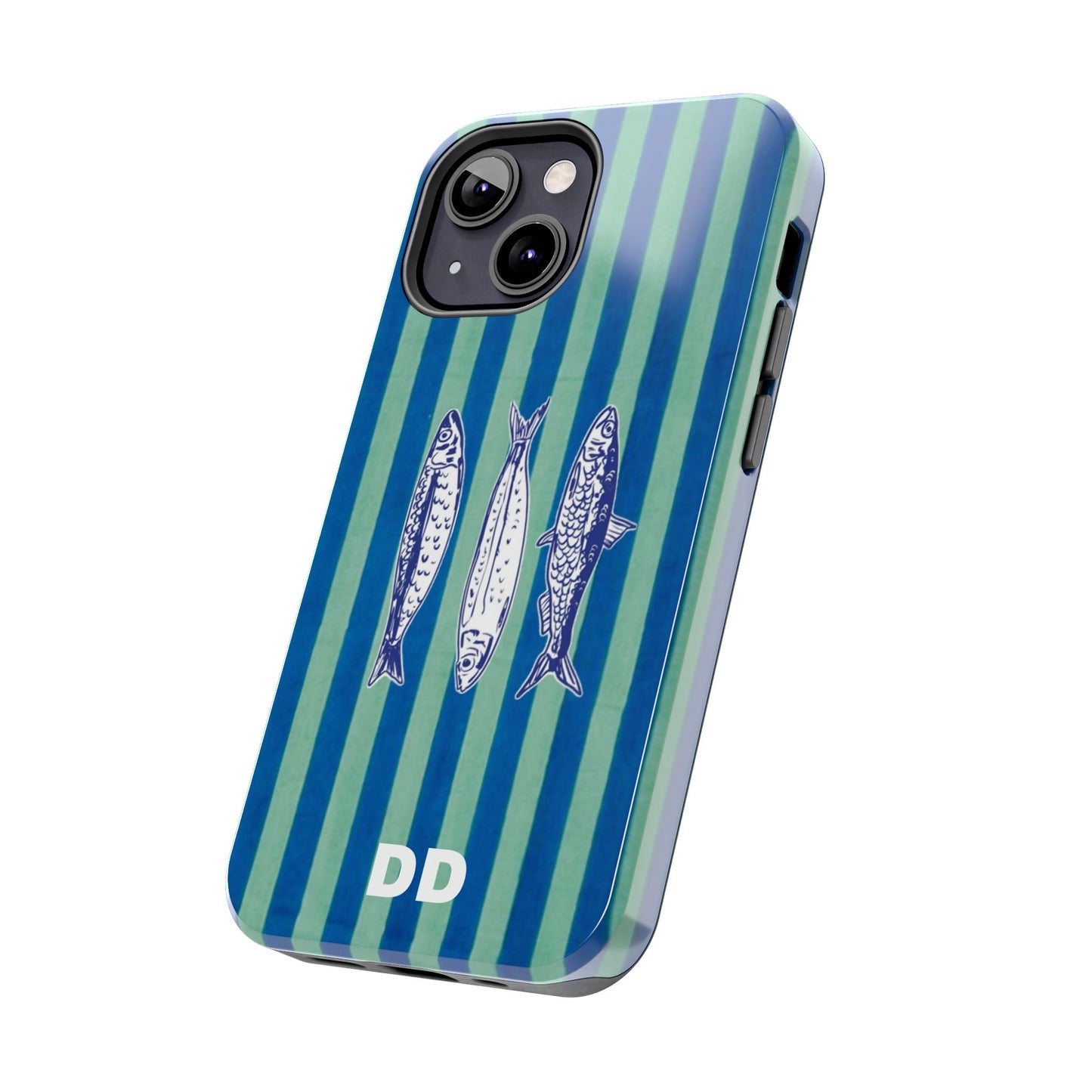 Sardine Phone Case in Turquoise & Blue Stripe