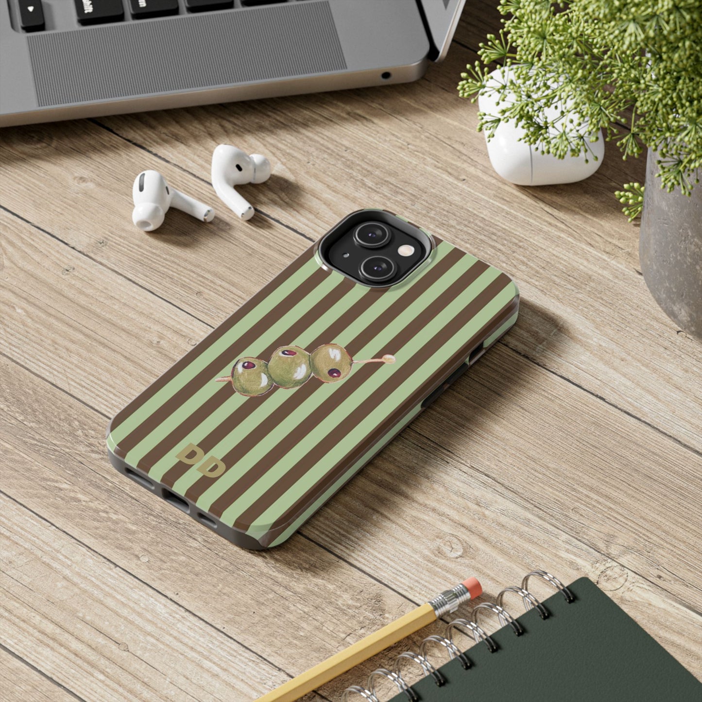 Olive Phone Case in Mint & Chip