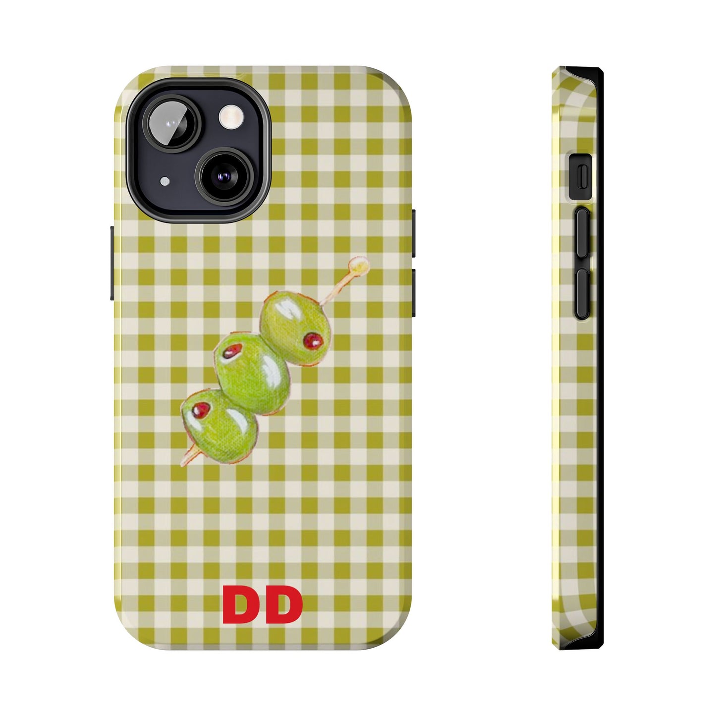 Olive Phone Case in Pear Green Checker