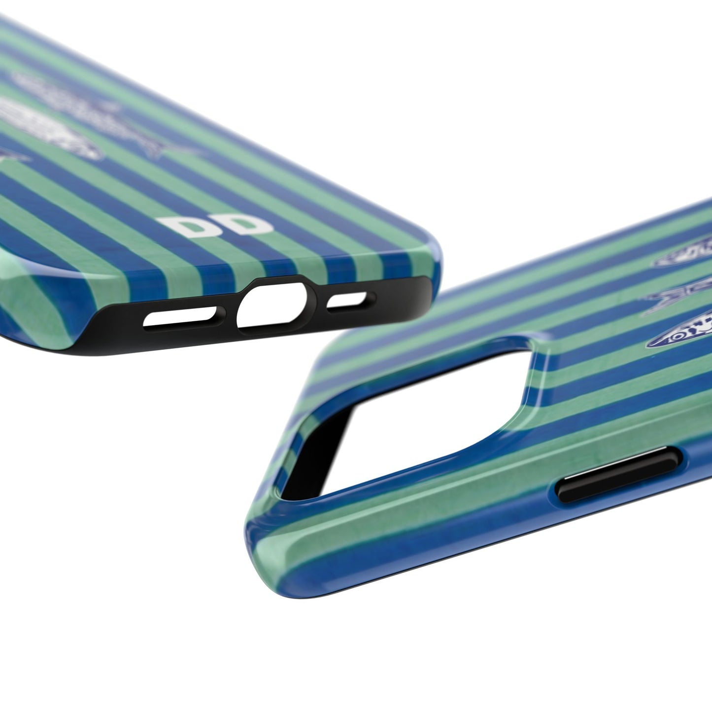 Sardine Phone Case in Turquoise & Blue Stripe