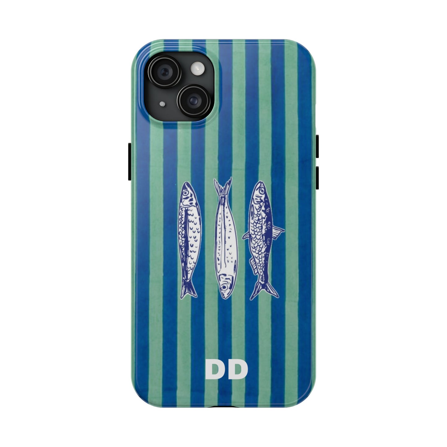 Sardine Phone Case in Turquoise & Blue Stripe