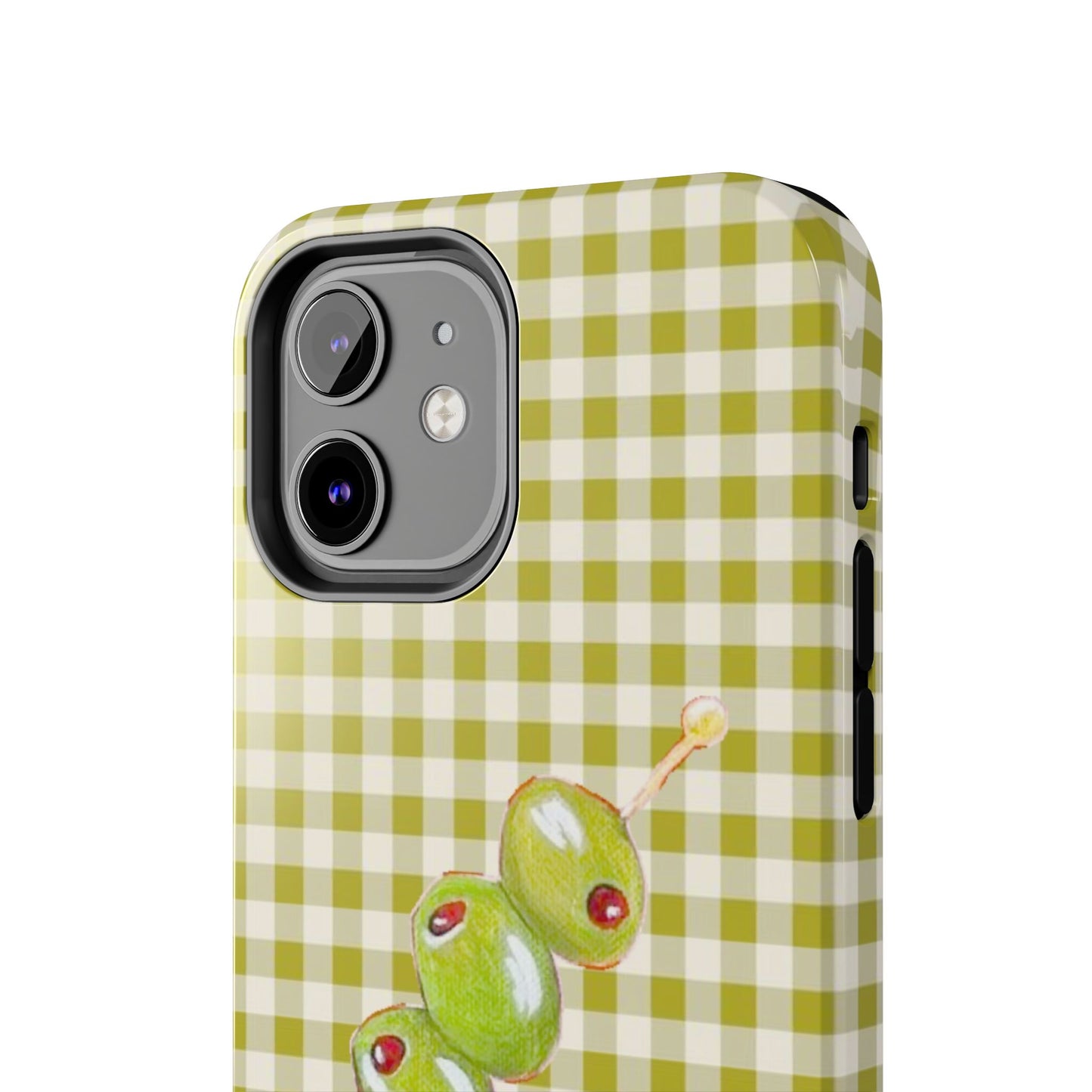 Olive Phone Case in Pear Green Checker