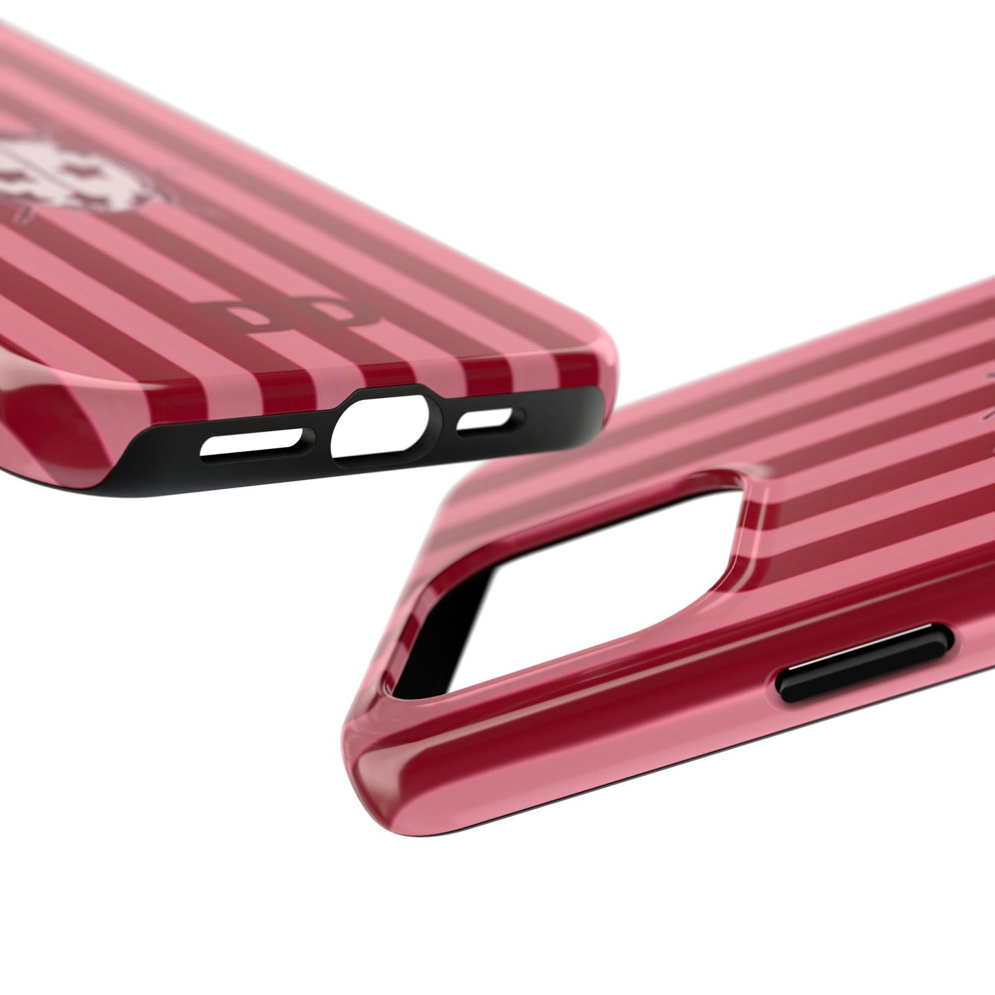 Ladybug Phone Case in Red & Pink Stripe
