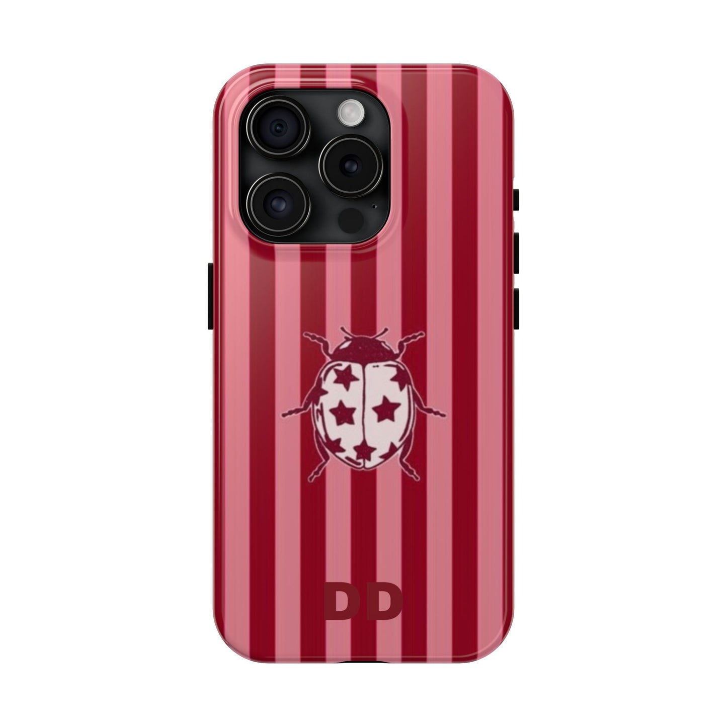 Ladybug Phone Case in Red & Pink Stripe