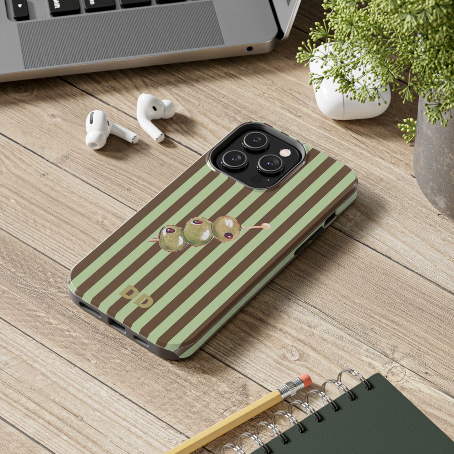 Olive Phone Case in Mint & Chip