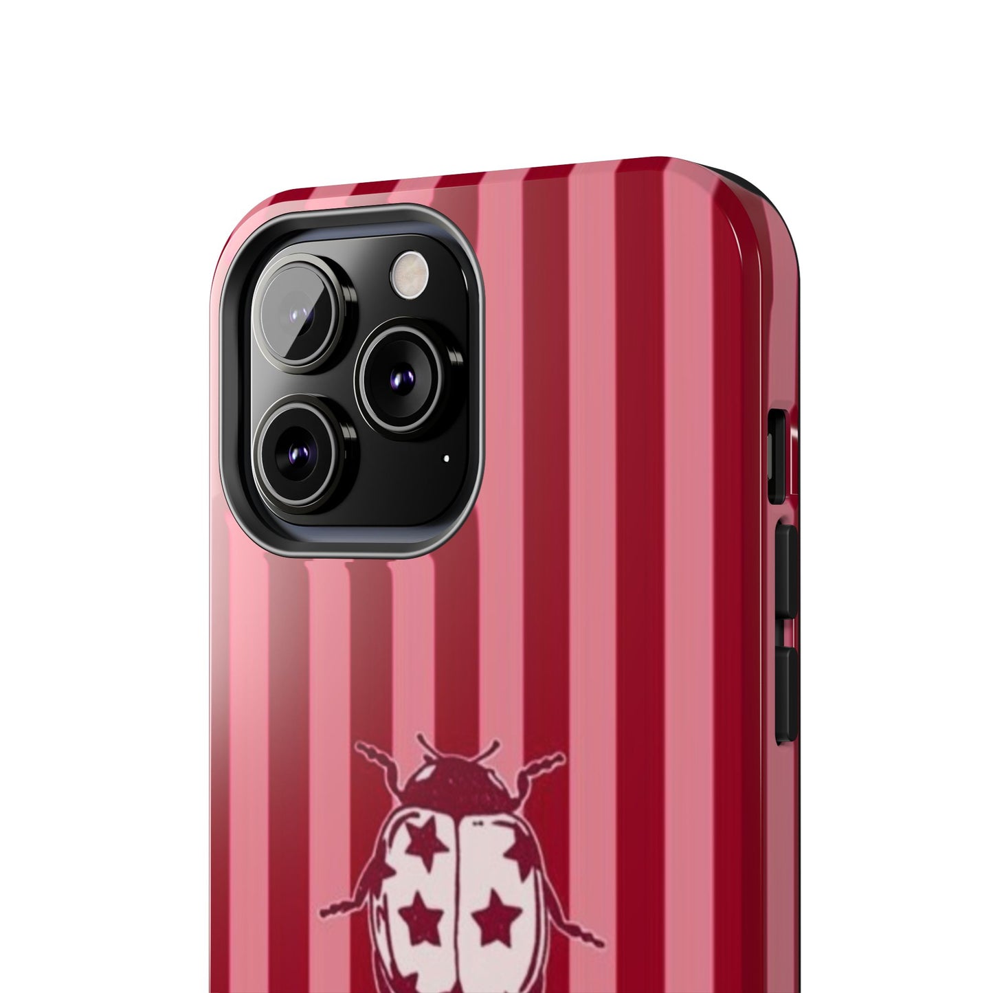 Ladybug Phone Case in Red & Pink Stripe