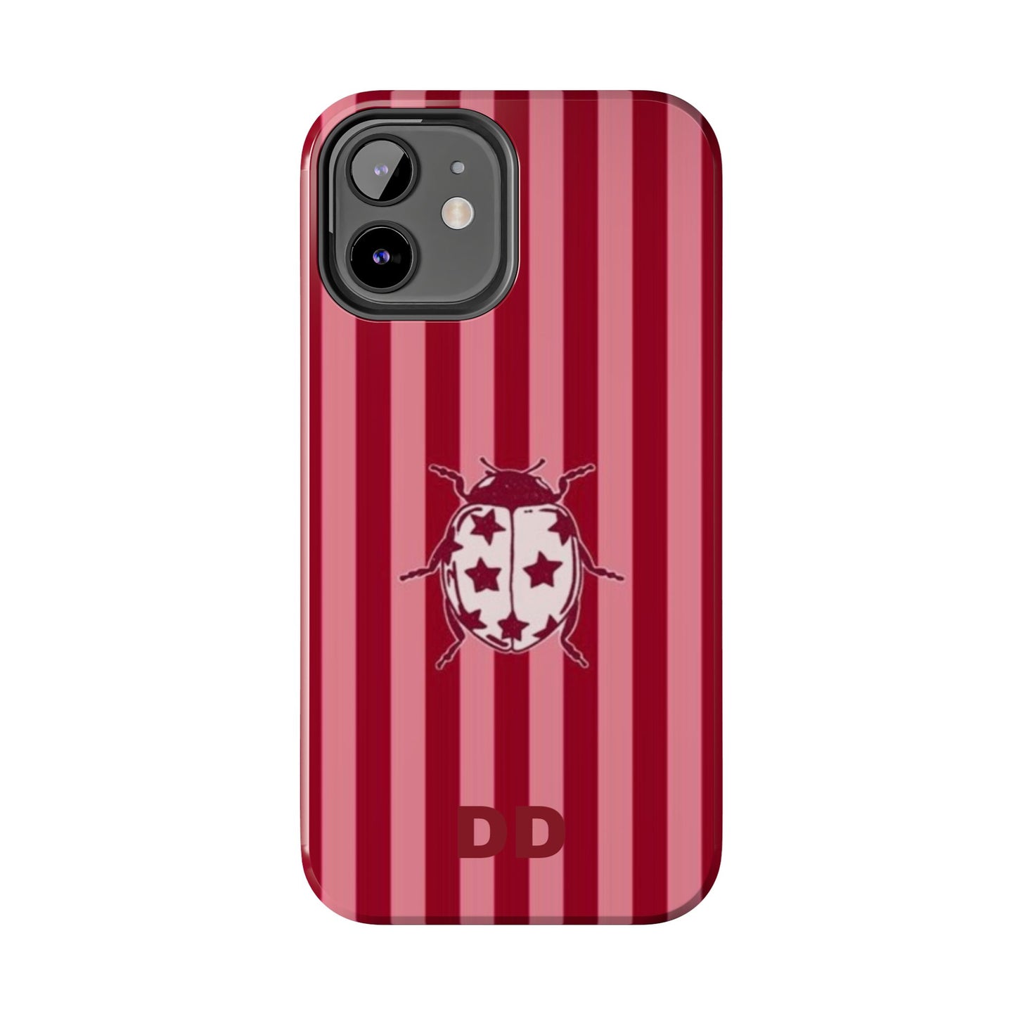 Ladybug Phone Case in Red & Pink Stripe