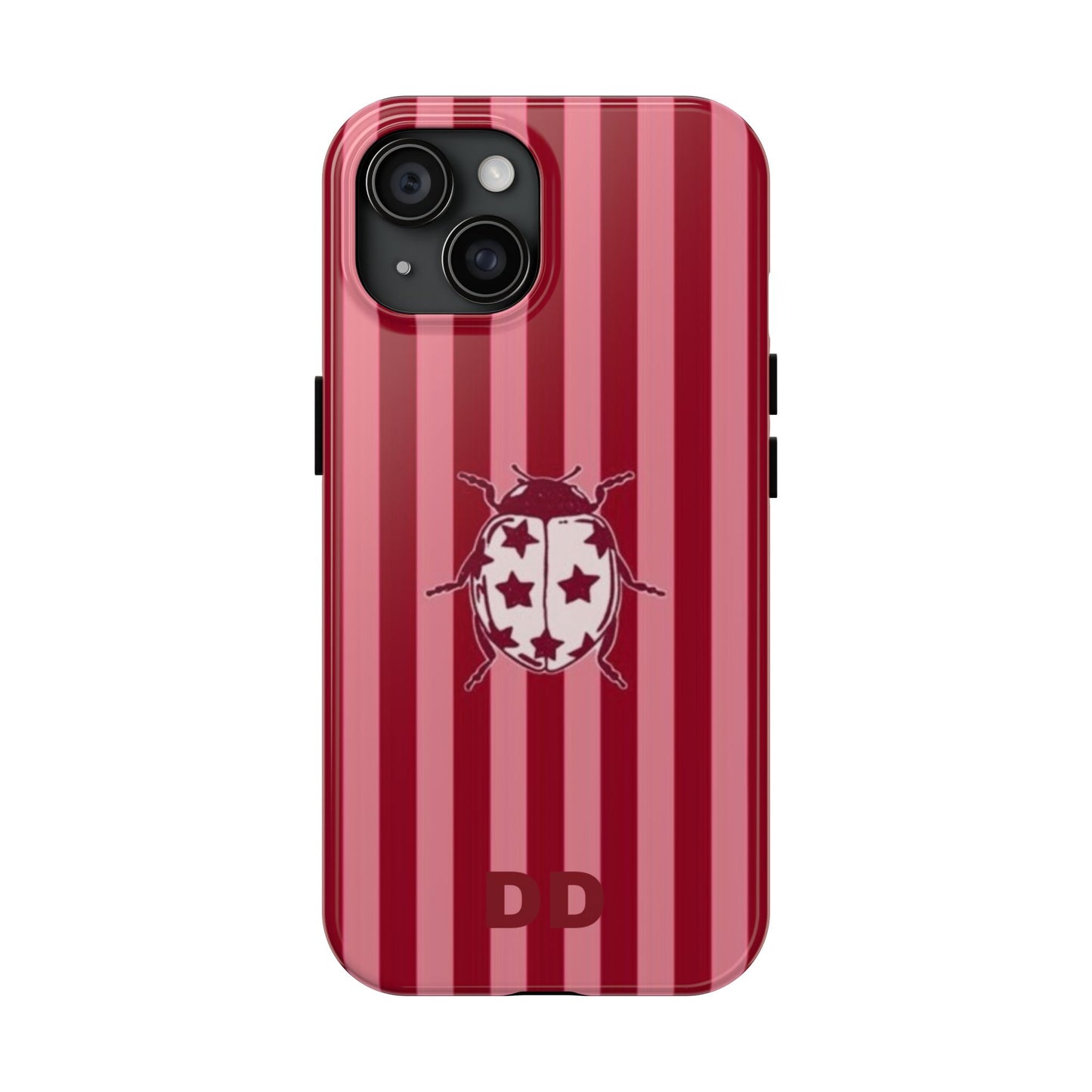 Ladybug Phone Case in Red & Pink Stripe
