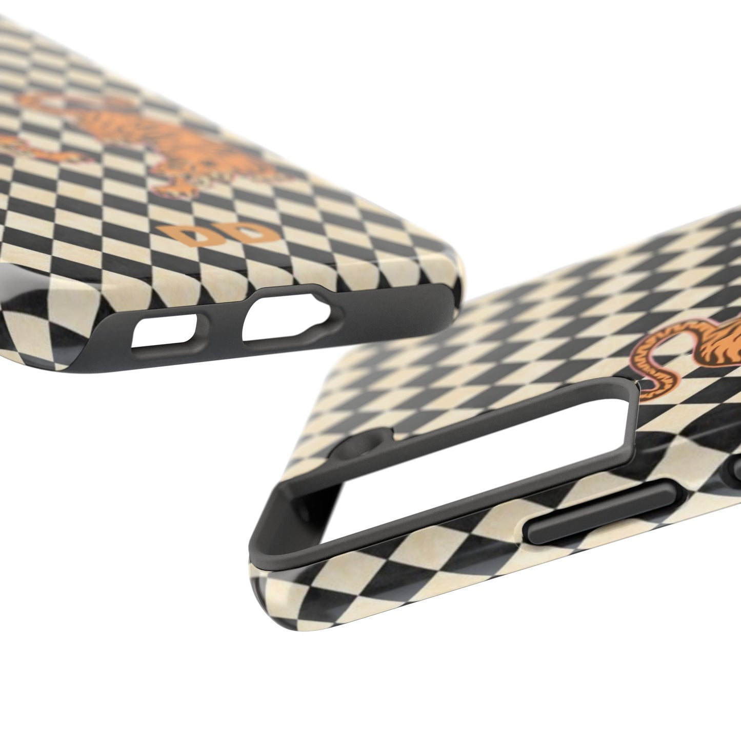 Tigress Phone Case in Black & White Diamonds