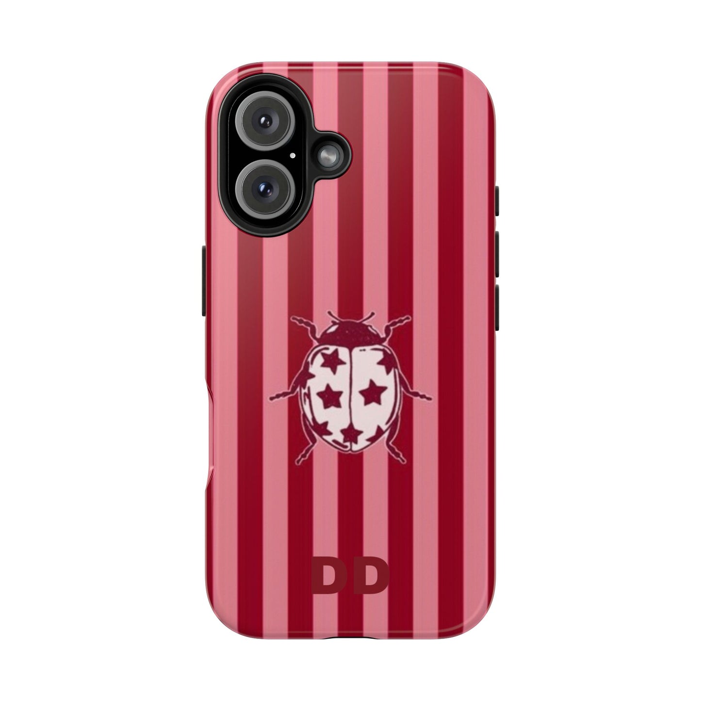 Ladybug Phone Case in Red & Pink Stripe