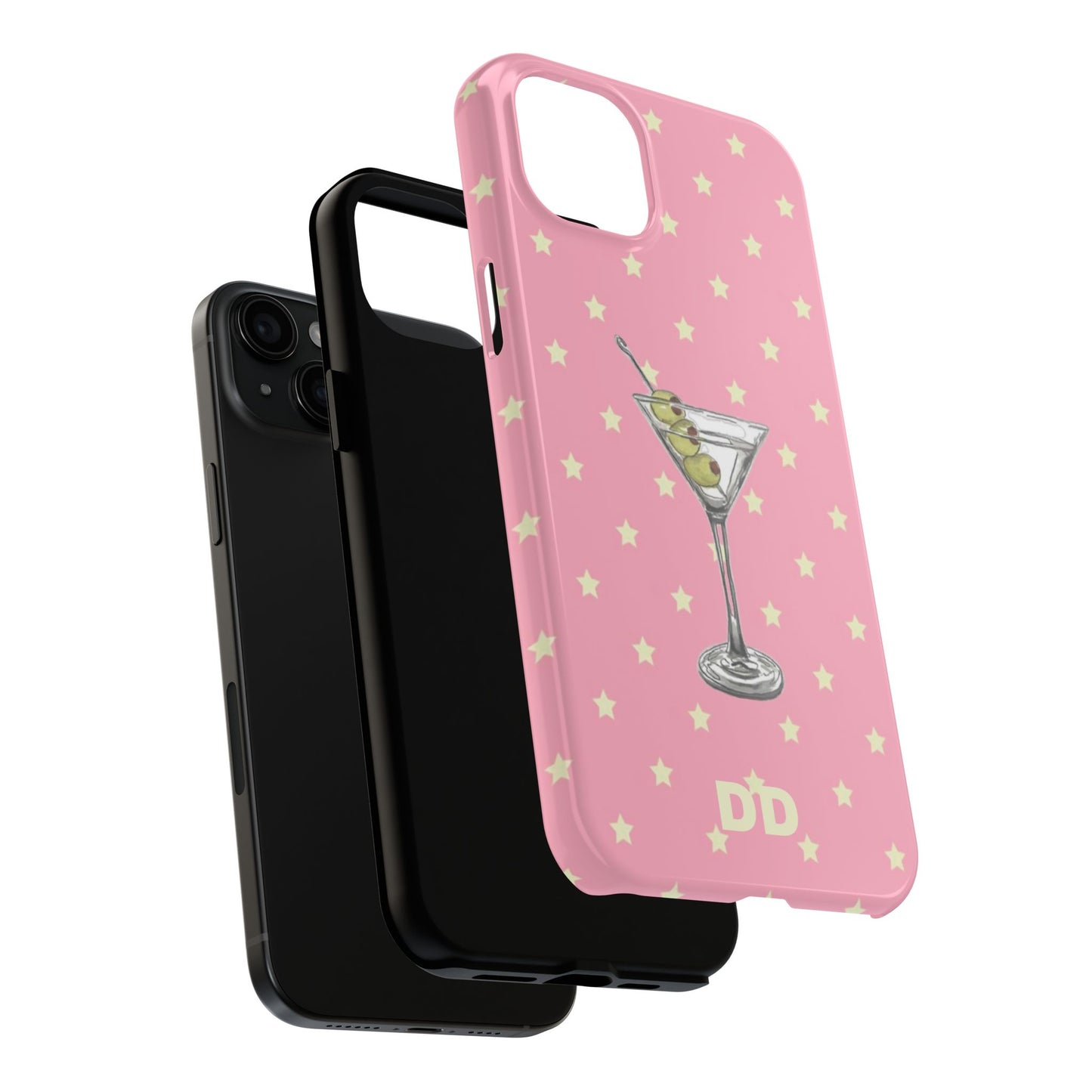 Martini Phone Case in Pink & Crème Stars