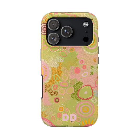 Lillie Green Phone Case — Pink Green Pastel Multicolour Pressed Floral Botanical — MagSafe Compatible | Digital Divas
