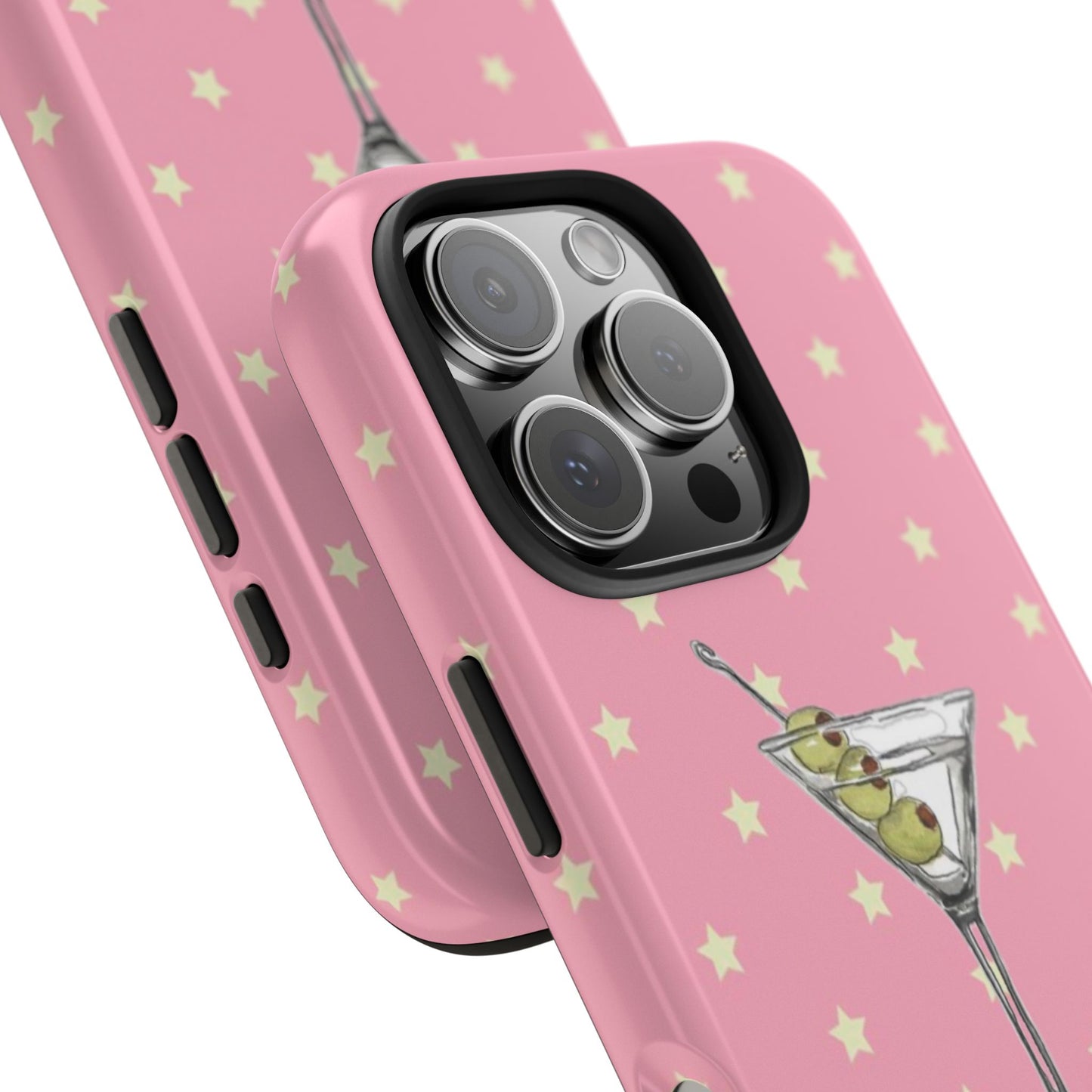 Martini Phone Case in Pink & Crème Stars