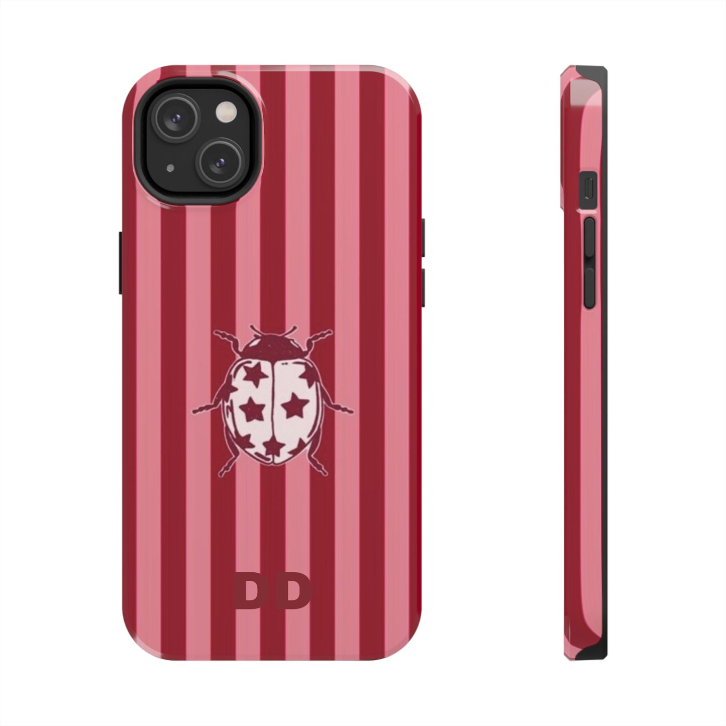 Ladybug Phone Case in Red & Pink Stripe