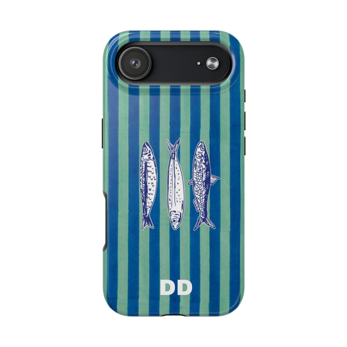 Sardine Phone Case in Turquoise & Blue Stripe
