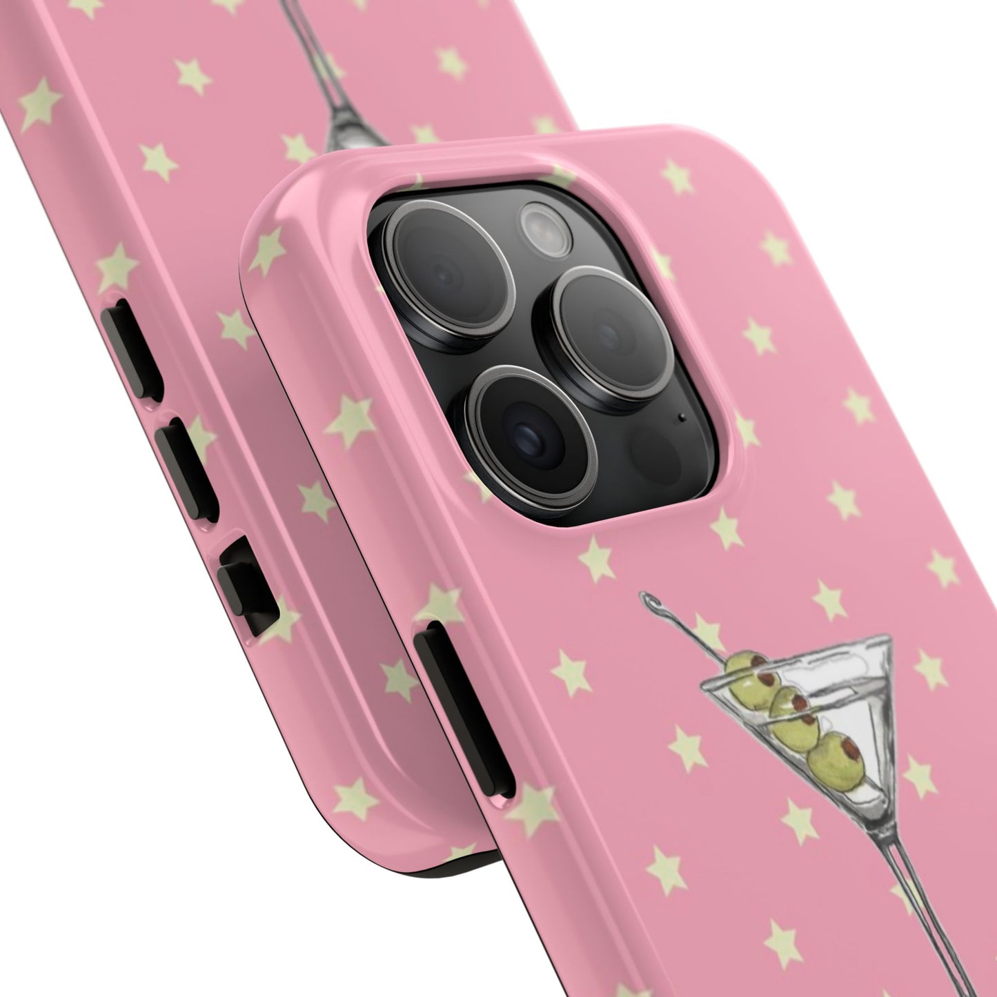 Martini Phone Case in Pink & Crème Stars