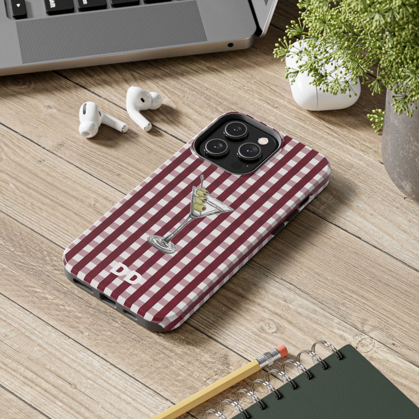 Martini Phone Case in Cherry Red Checker