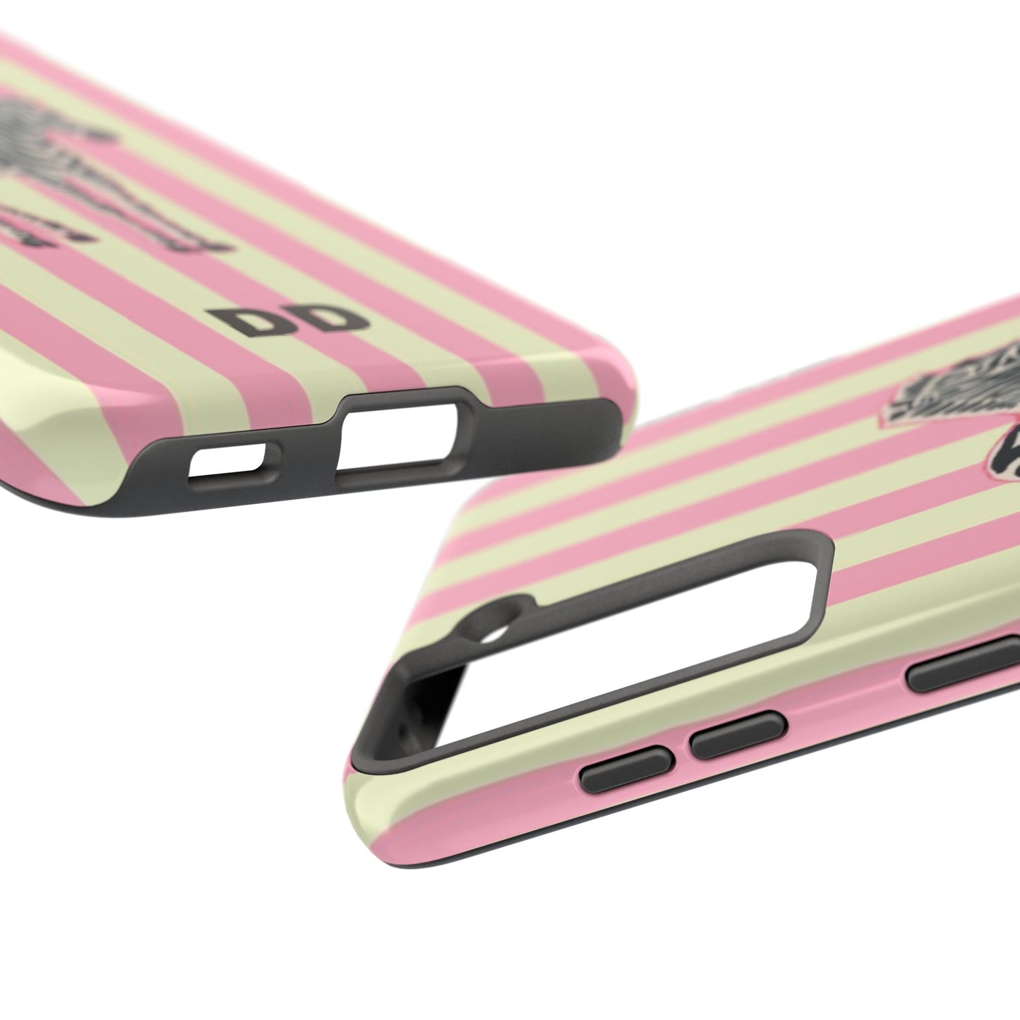 Zebra Phone Case in Pink & Crème Stripe
