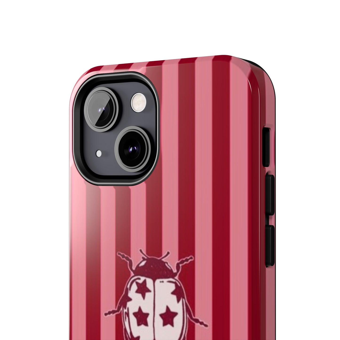 Ladybug Phone Case in Red & Pink Stripe