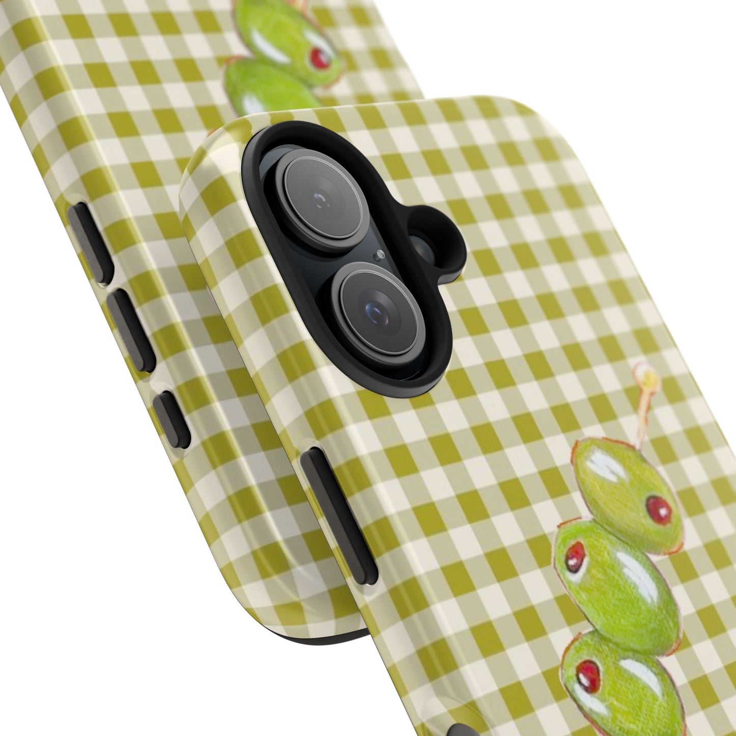 Olive Phone Case in Pear Green Checker