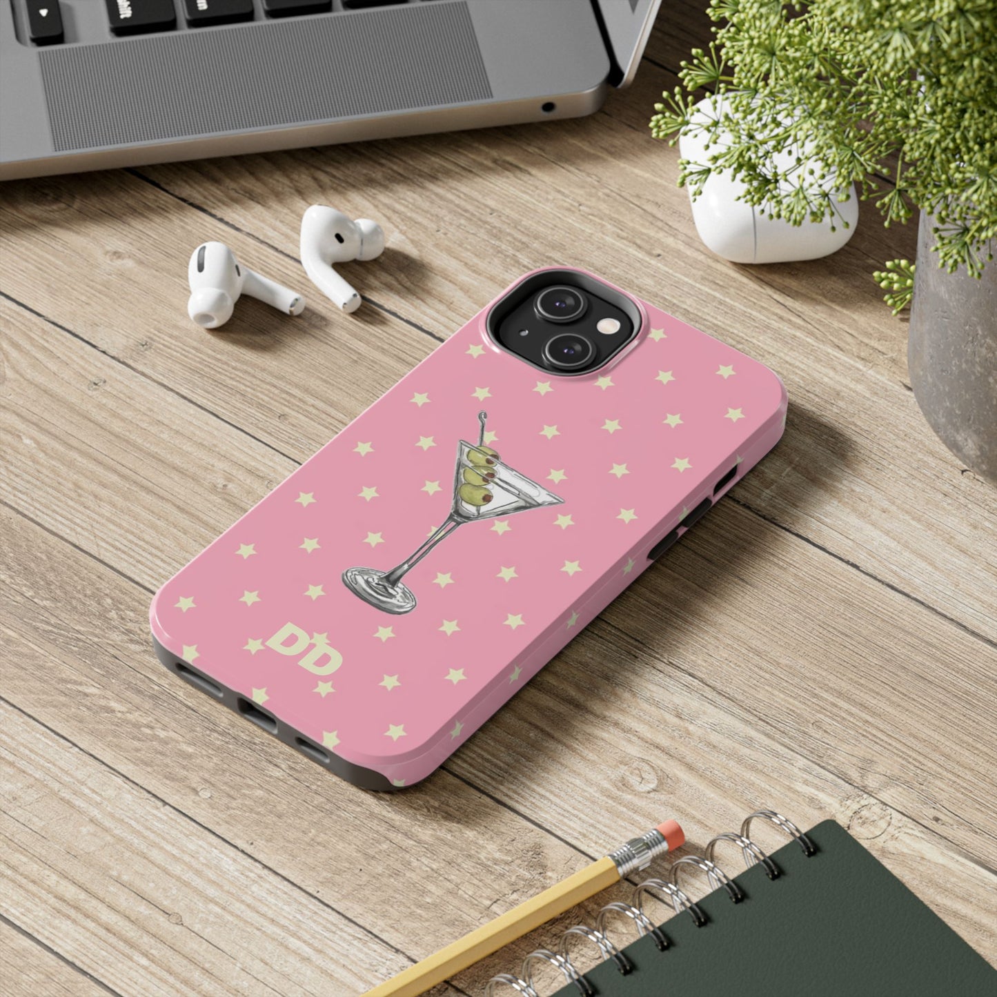 Martini Phone Case in Pink & Crème Stars
