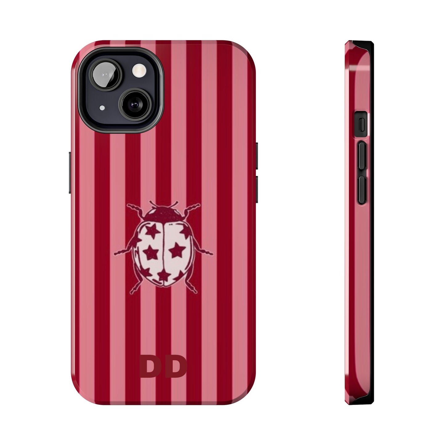 Ladybug Phone Case in Red & Pink Stripe